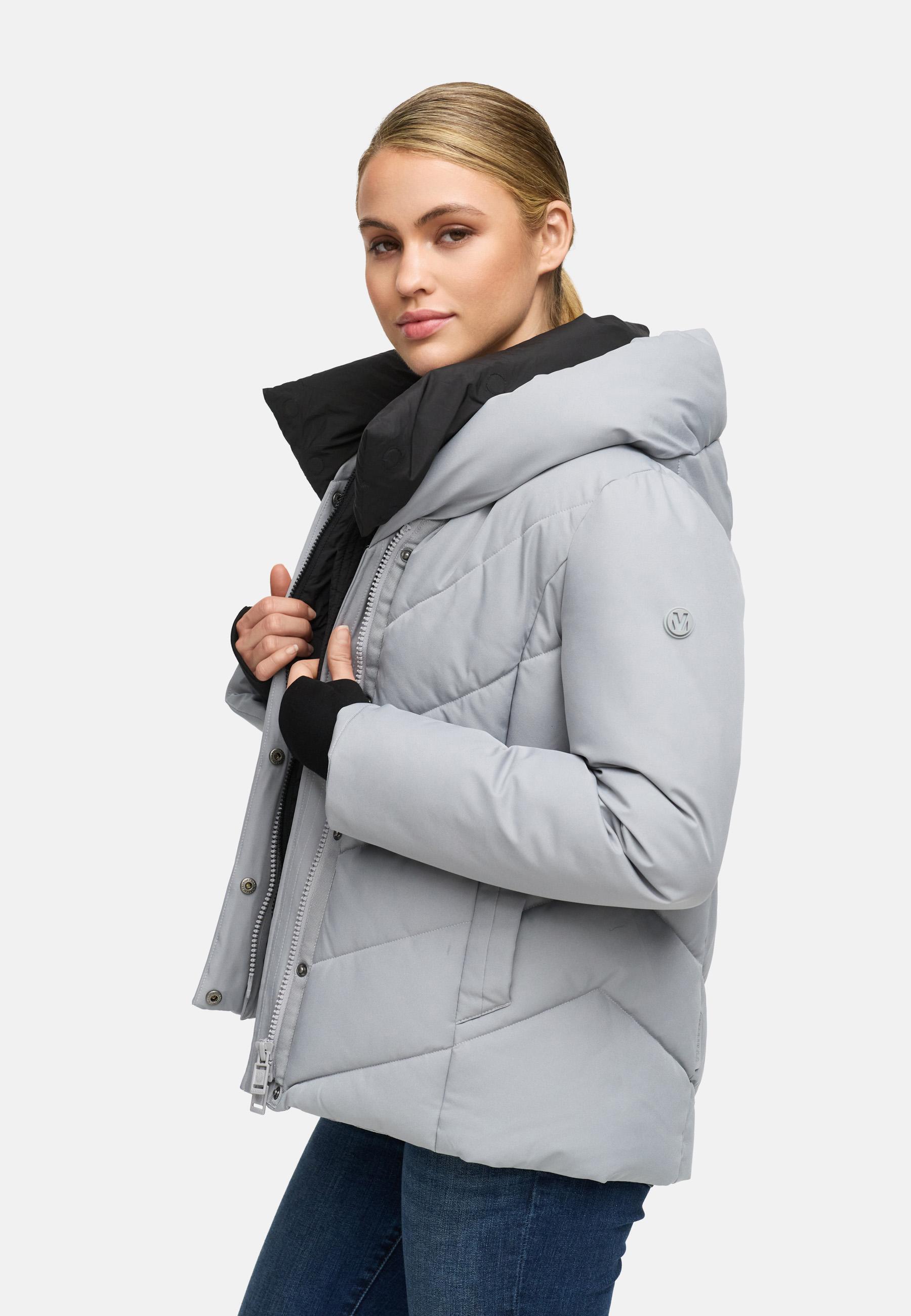 Warme Steppjacke mit abnehmbarem Kragen-Einsatz "Nadiraa 16" Grey