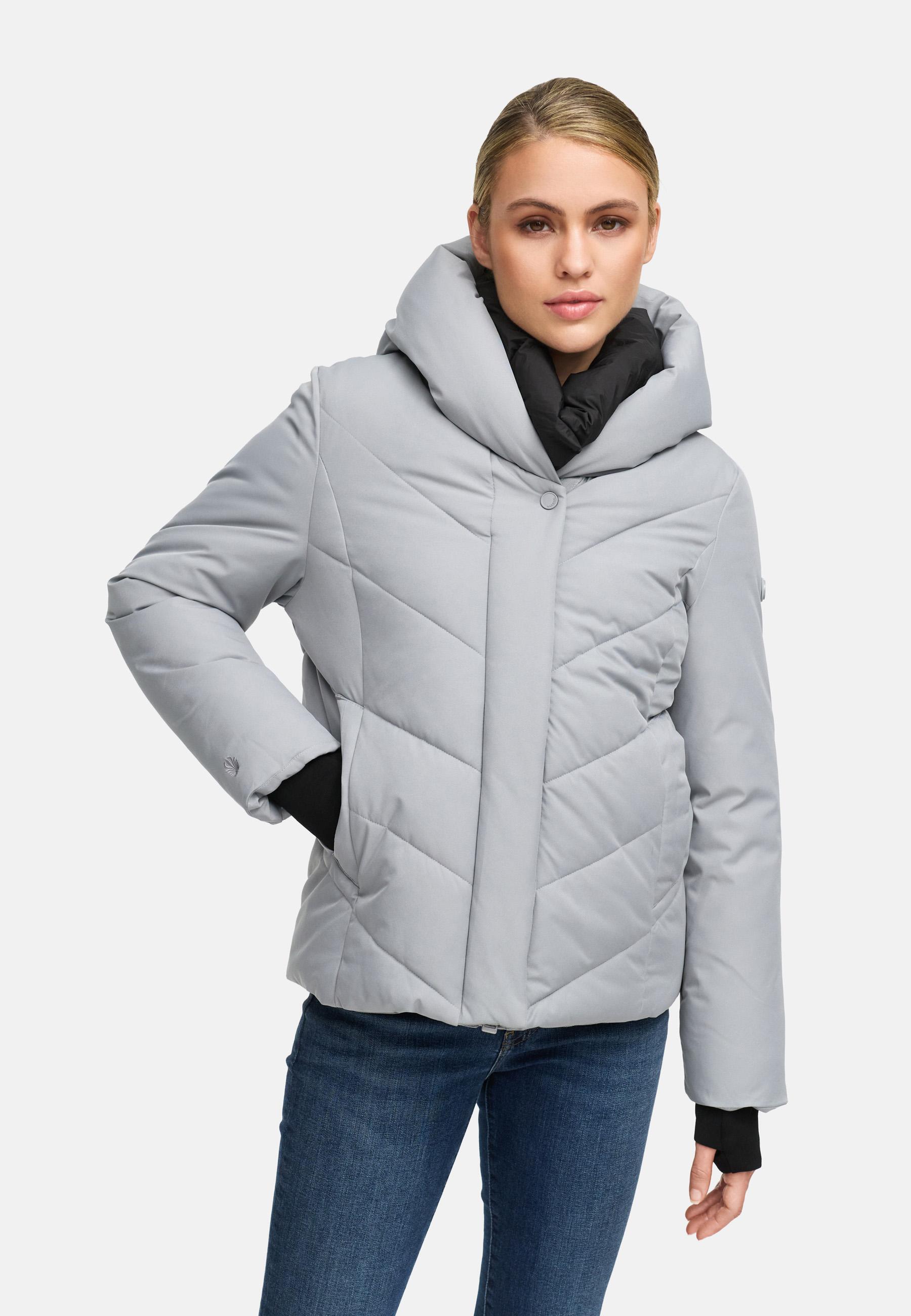 Warme Steppjacke mit abnehmbarem Kragen-Einsatz "Nadiraa 16" Grey