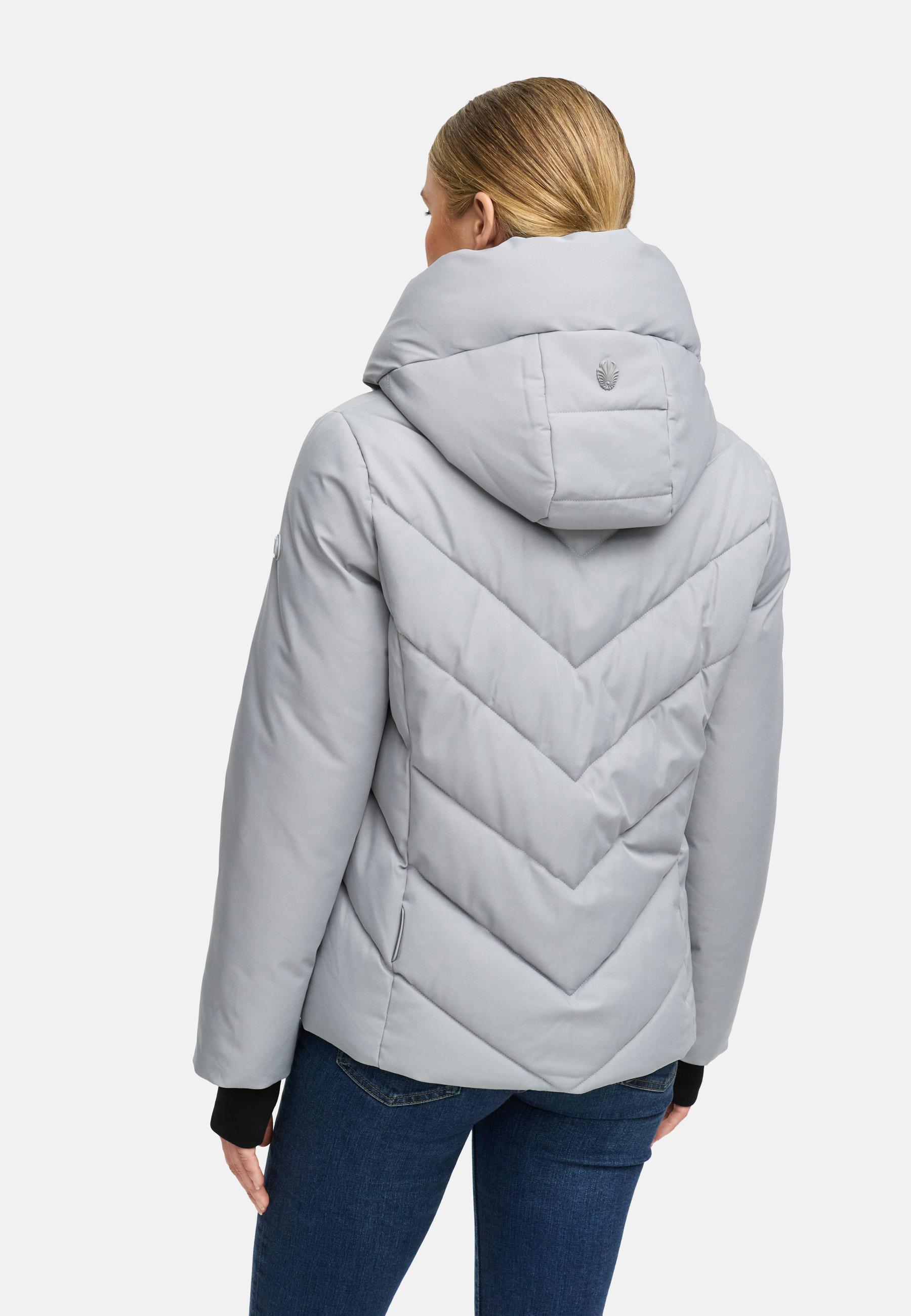 Warme Steppjacke mit abnehmbarem Kragen-Einsatz "Nadiraa 16" Grey