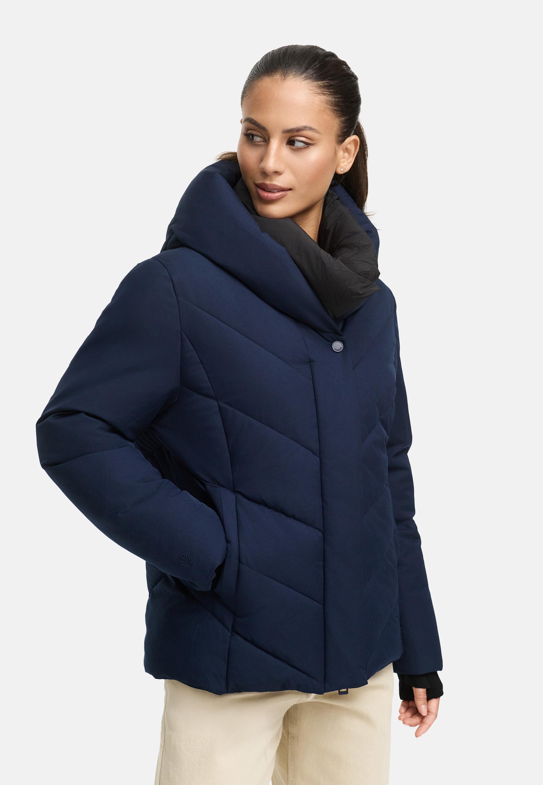 Warme Steppjacke mit abnehmbarem Kragen-Einsatz "Nadiraa 16" Navy