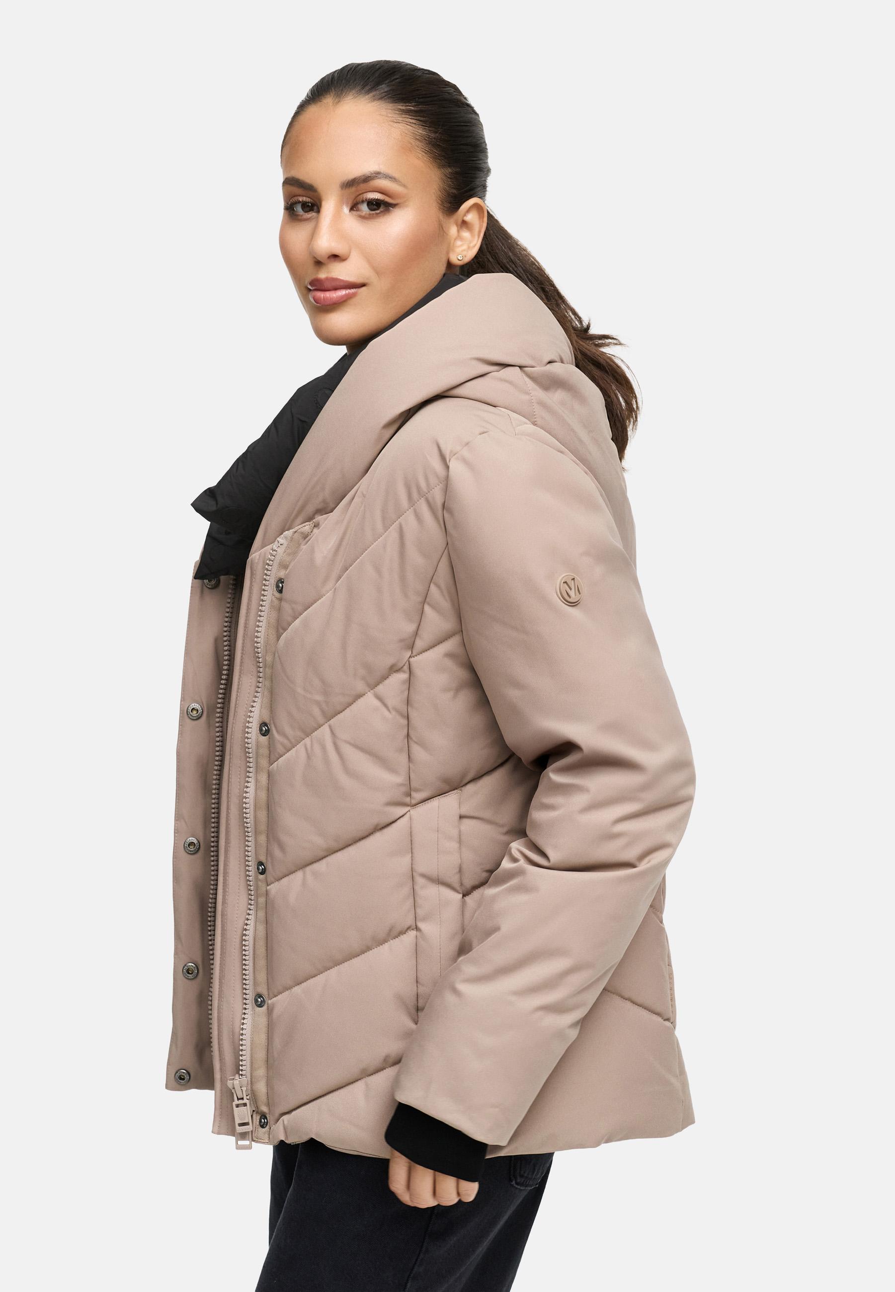 Warme Steppjacke mit abnehmbarem Kragen-Einsatz "Nadiraa 16" Taupe Grey