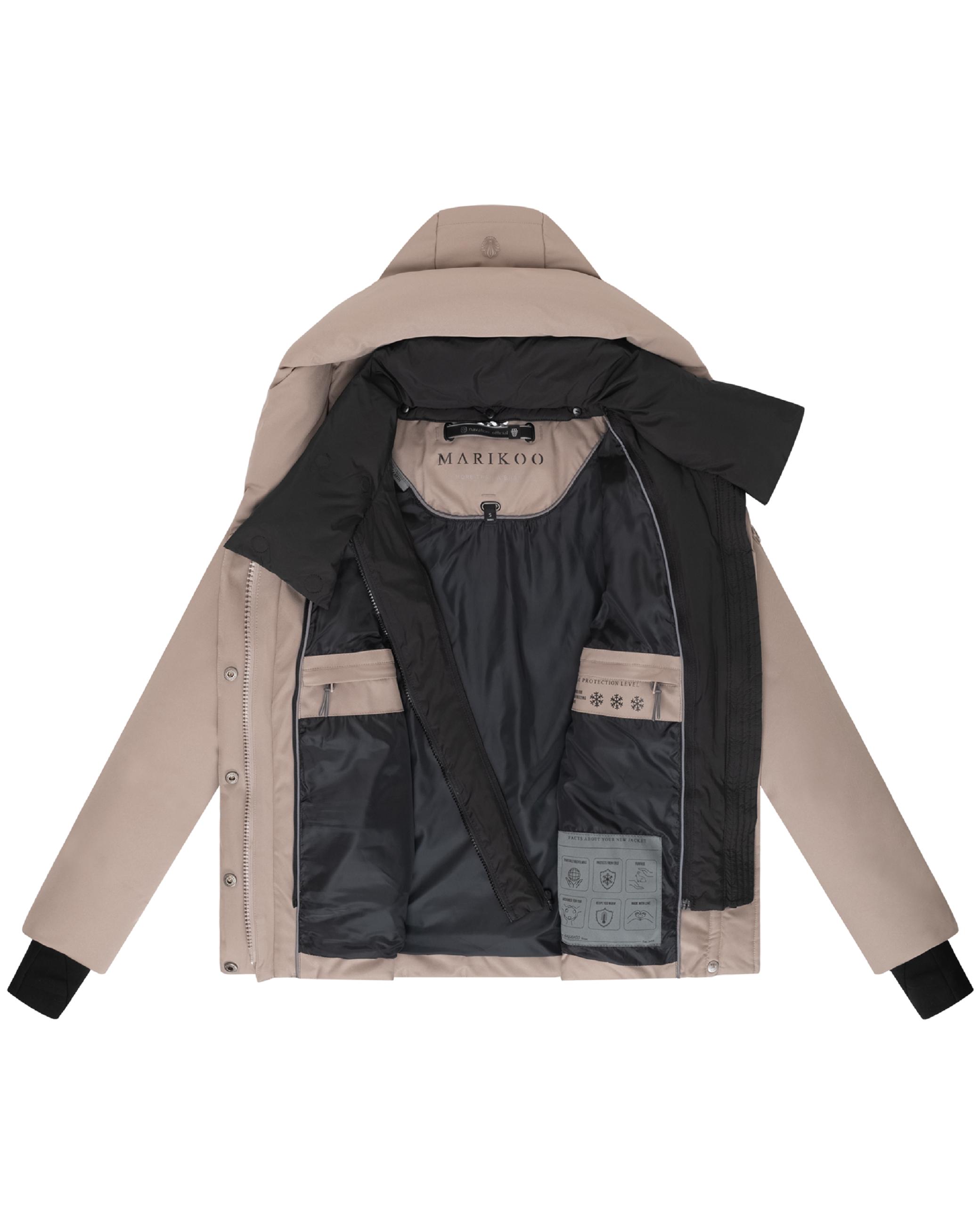 Warme Steppjacke mit abnehmbarem Kragen-Einsatz "Nadiraa 16" Taupe Grey