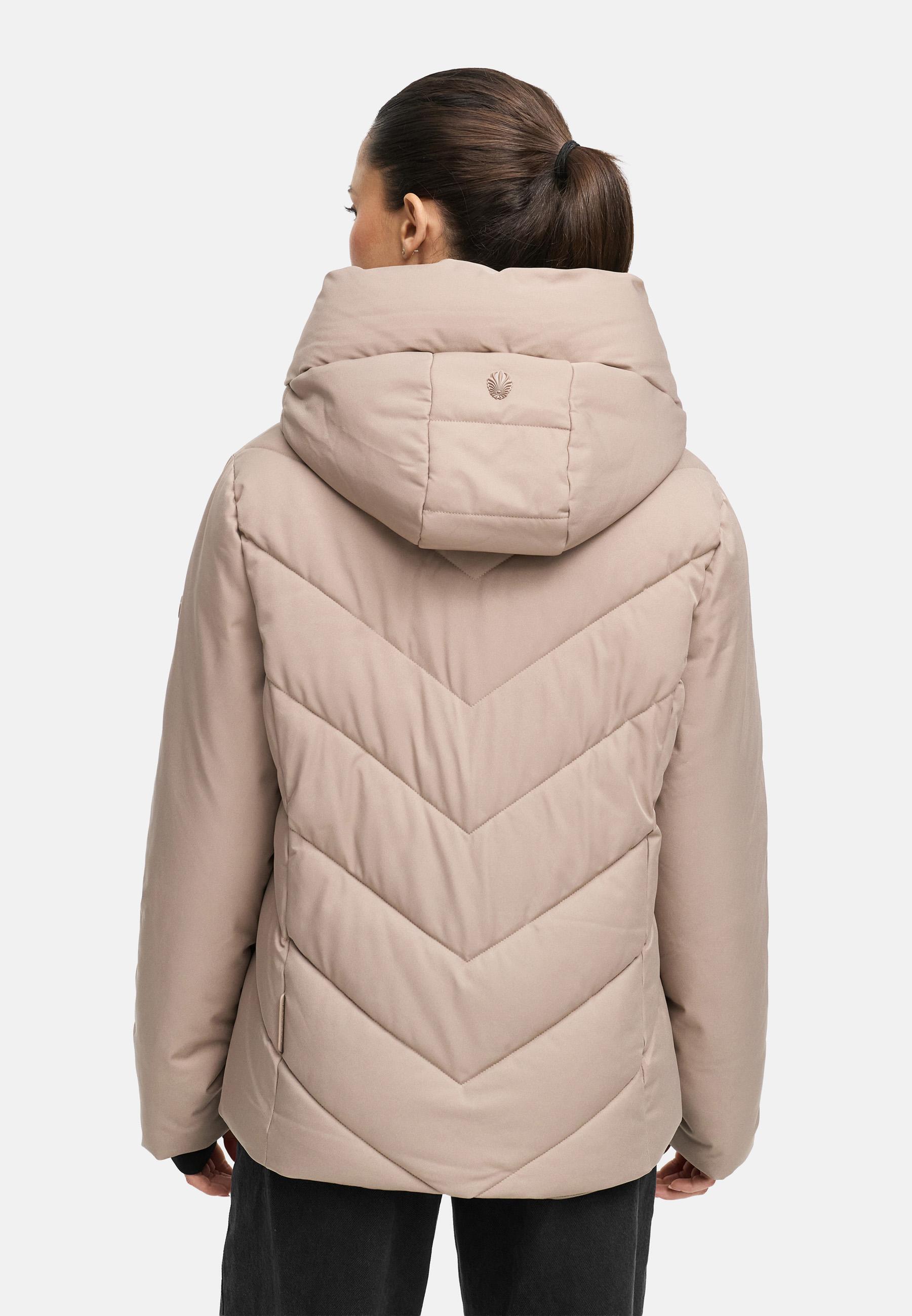 Warme Steppjacke mit abnehmbarem Kragen-Einsatz "Nadiraa 16" Taupe Grey