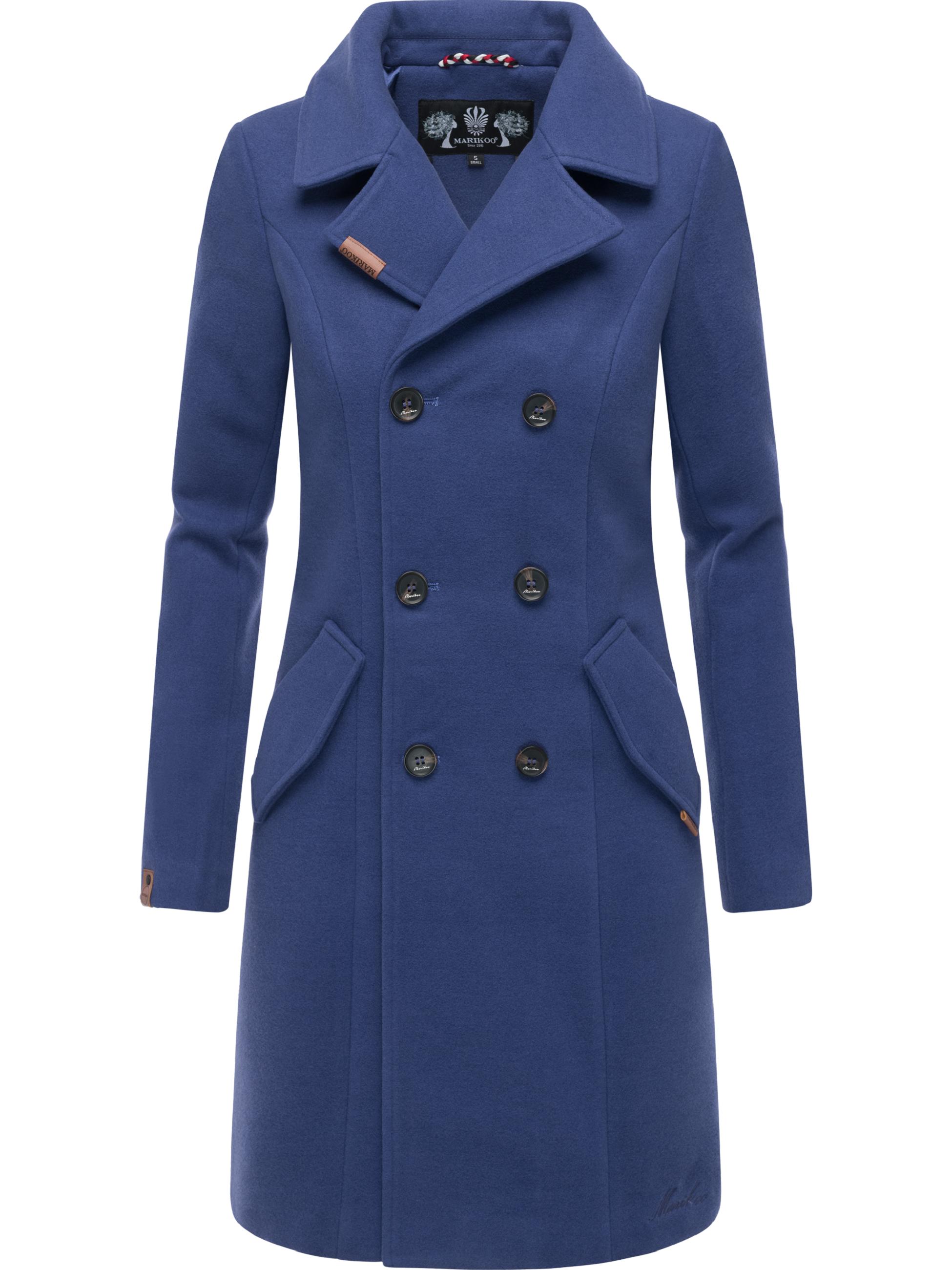 Eleganter Wollmantel mit Reverskragen "Nanakoo" Blue Violet