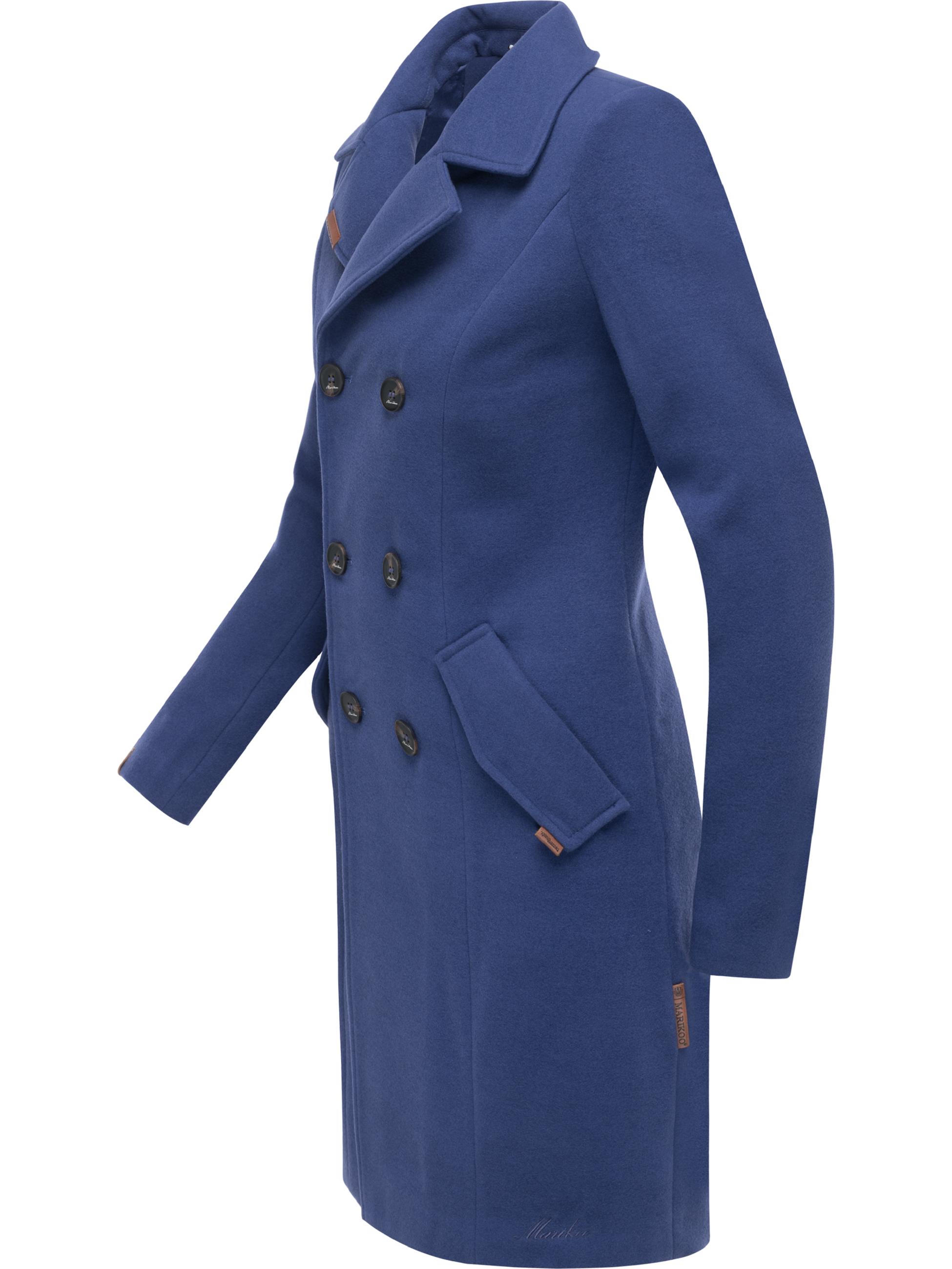 Eleganter Wollmantel mit Reverskragen "Nanakoo" Blue Violet