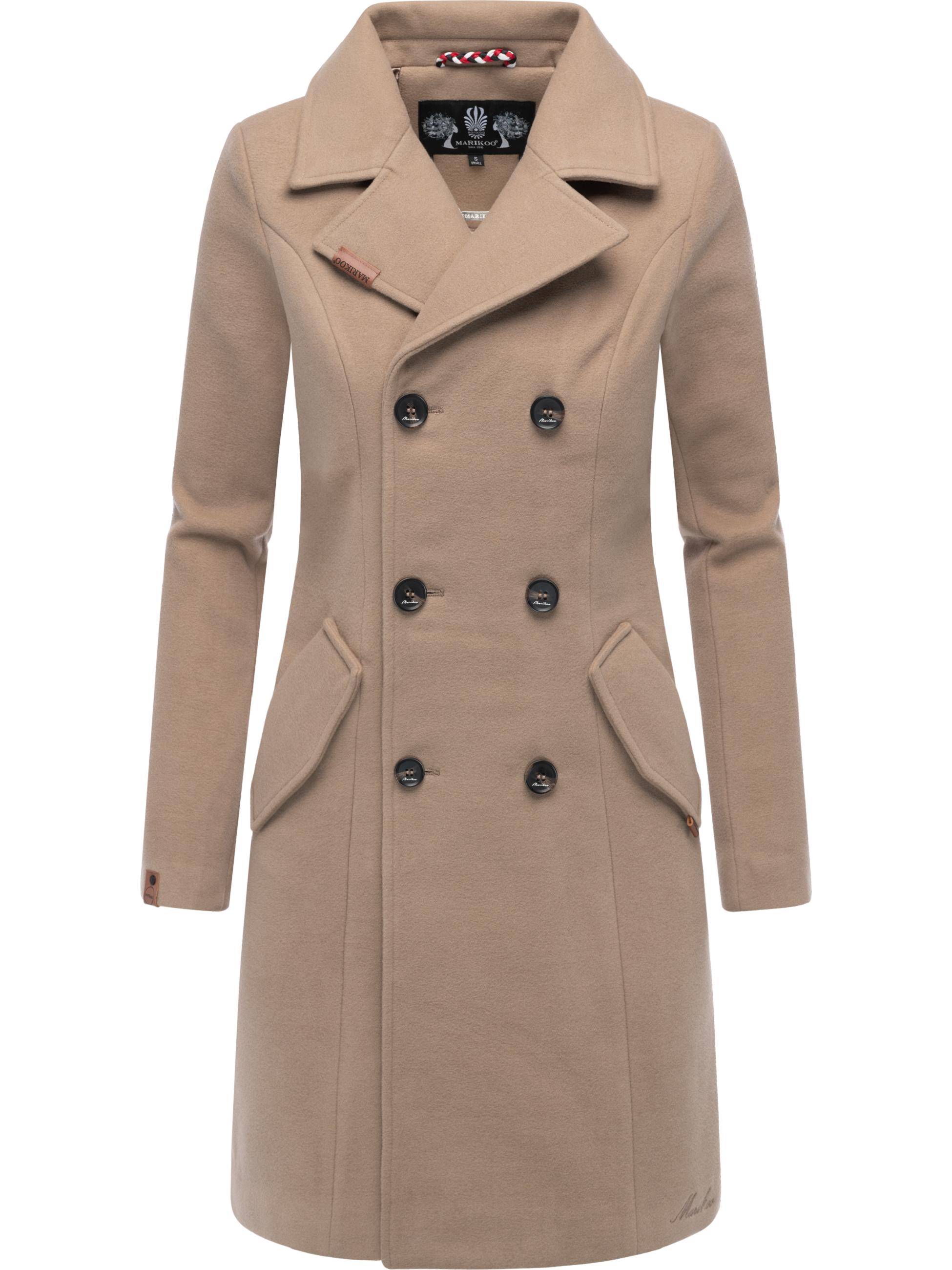 Eleganter Wollmantel mit Reverskragen "Nanakoo" Taupe Grey