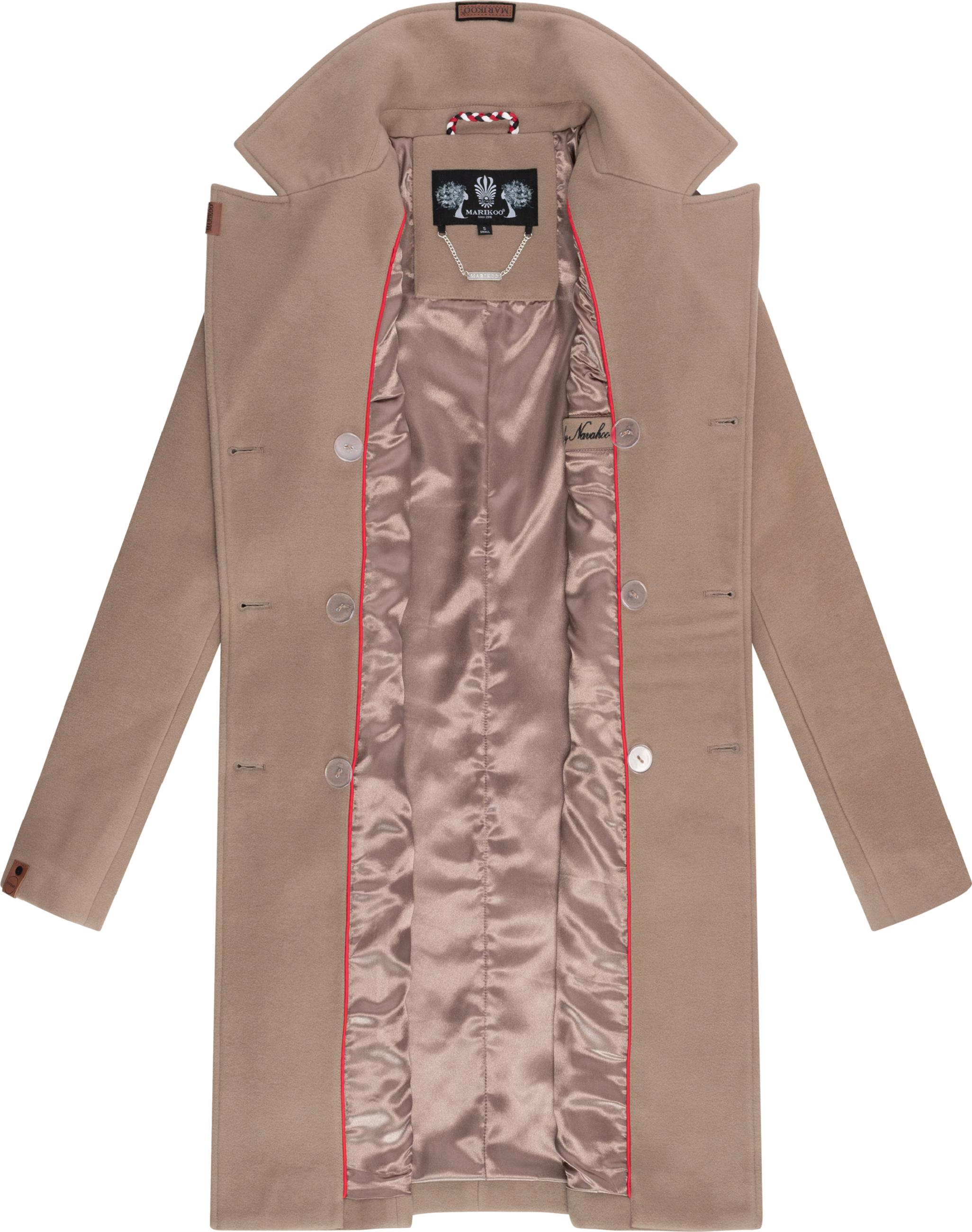 Eleganter Wollmantel mit Reverskragen "Nanakoo" Taupe Grey