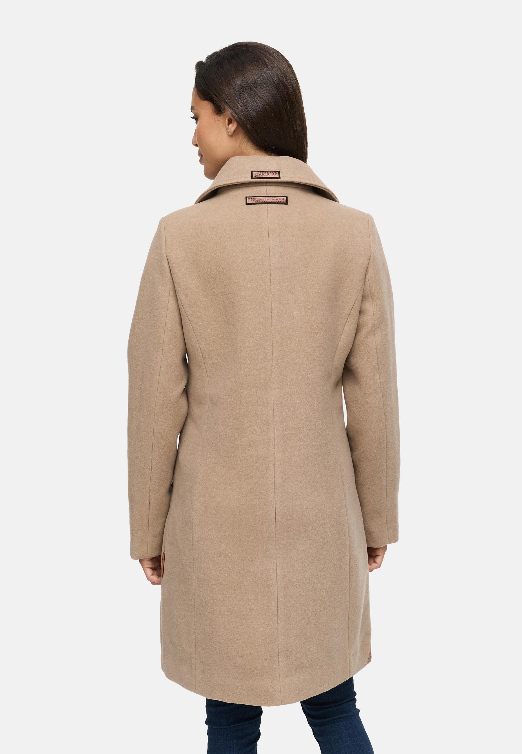 Eleganter Wollmantel mit Reverskragen "Nanakoo" Taupe Grey