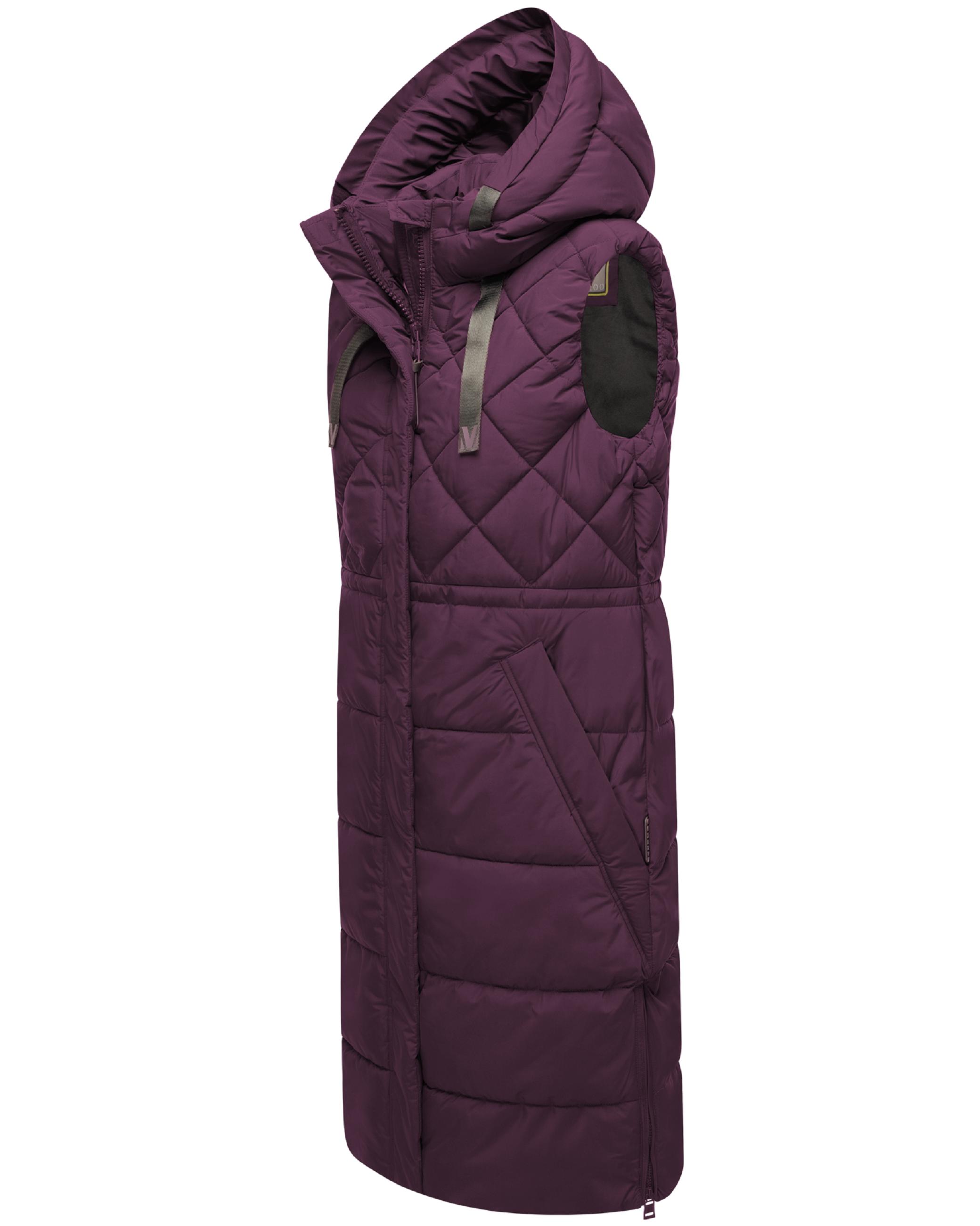 Lange gesteppte Outdoorweste "Narikaa 16" Dusty Plum