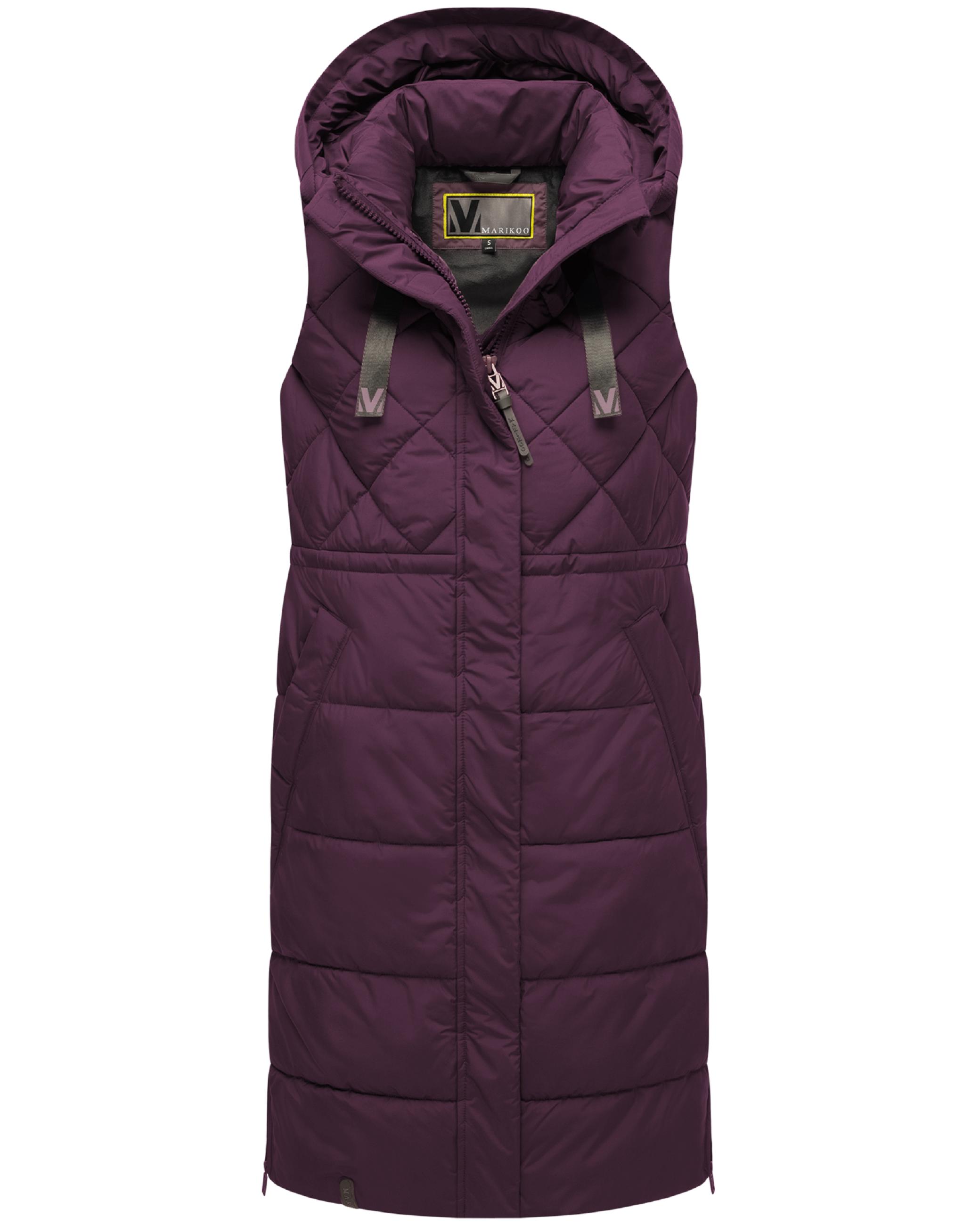 Lange gesteppte Outdoorweste "Narikaa 16" Dusty Plum