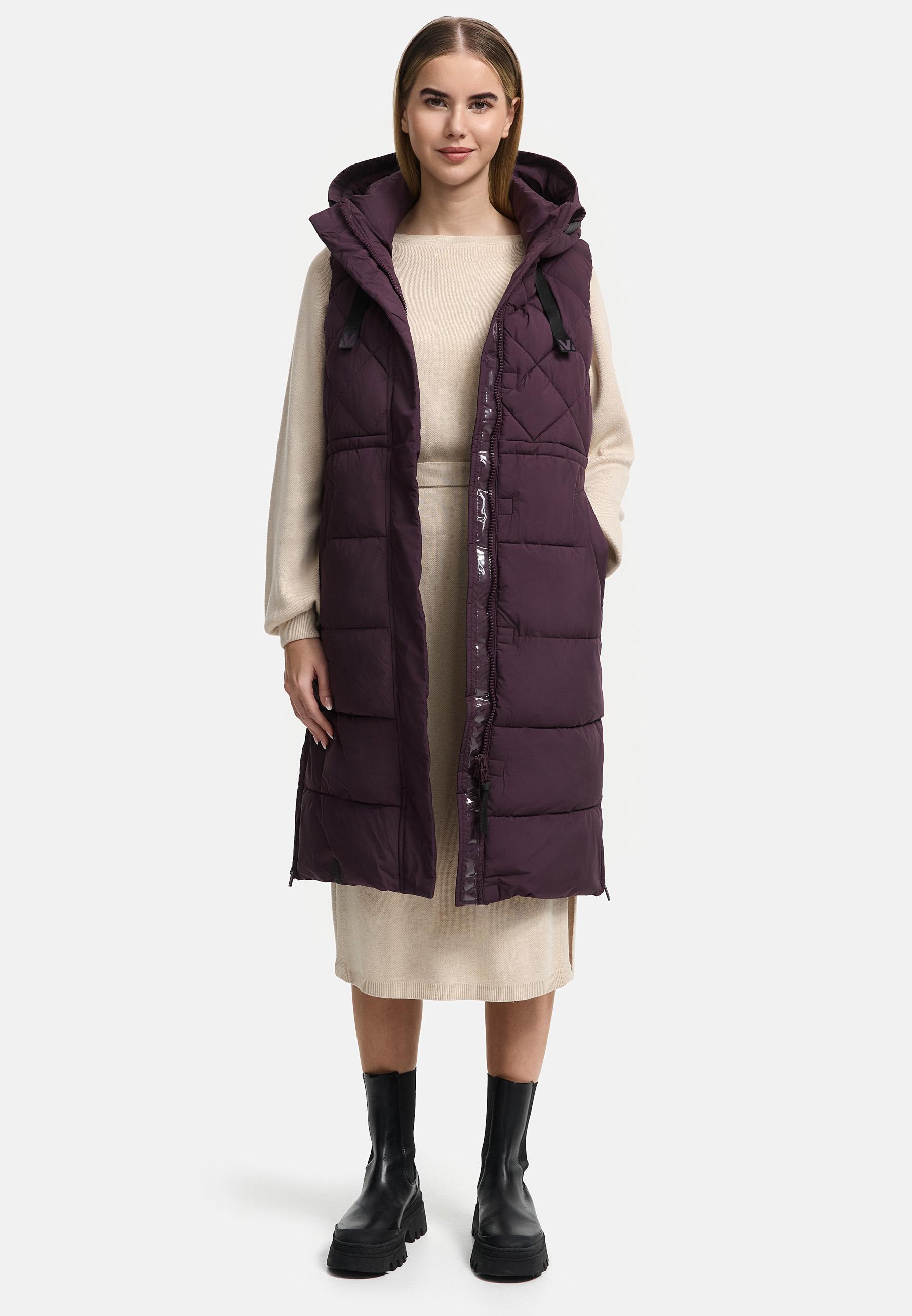 Lange gesteppte Outdoorweste "Narikaa 16" Dusty Plum