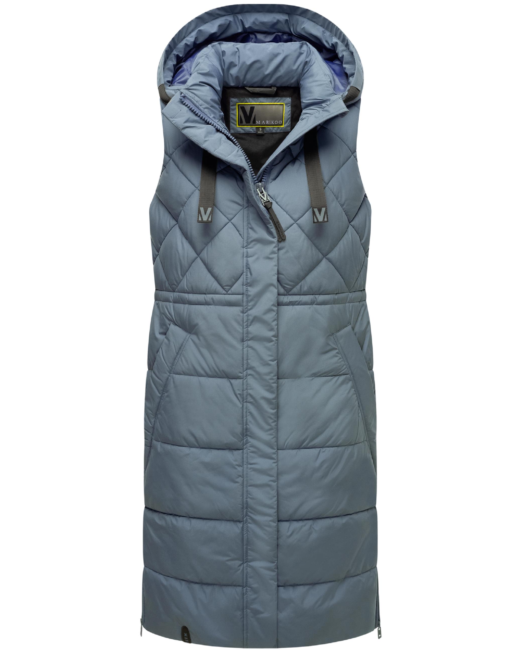 Lange gesteppte Outdoorweste "Narikaa 16" Stormy Blue
