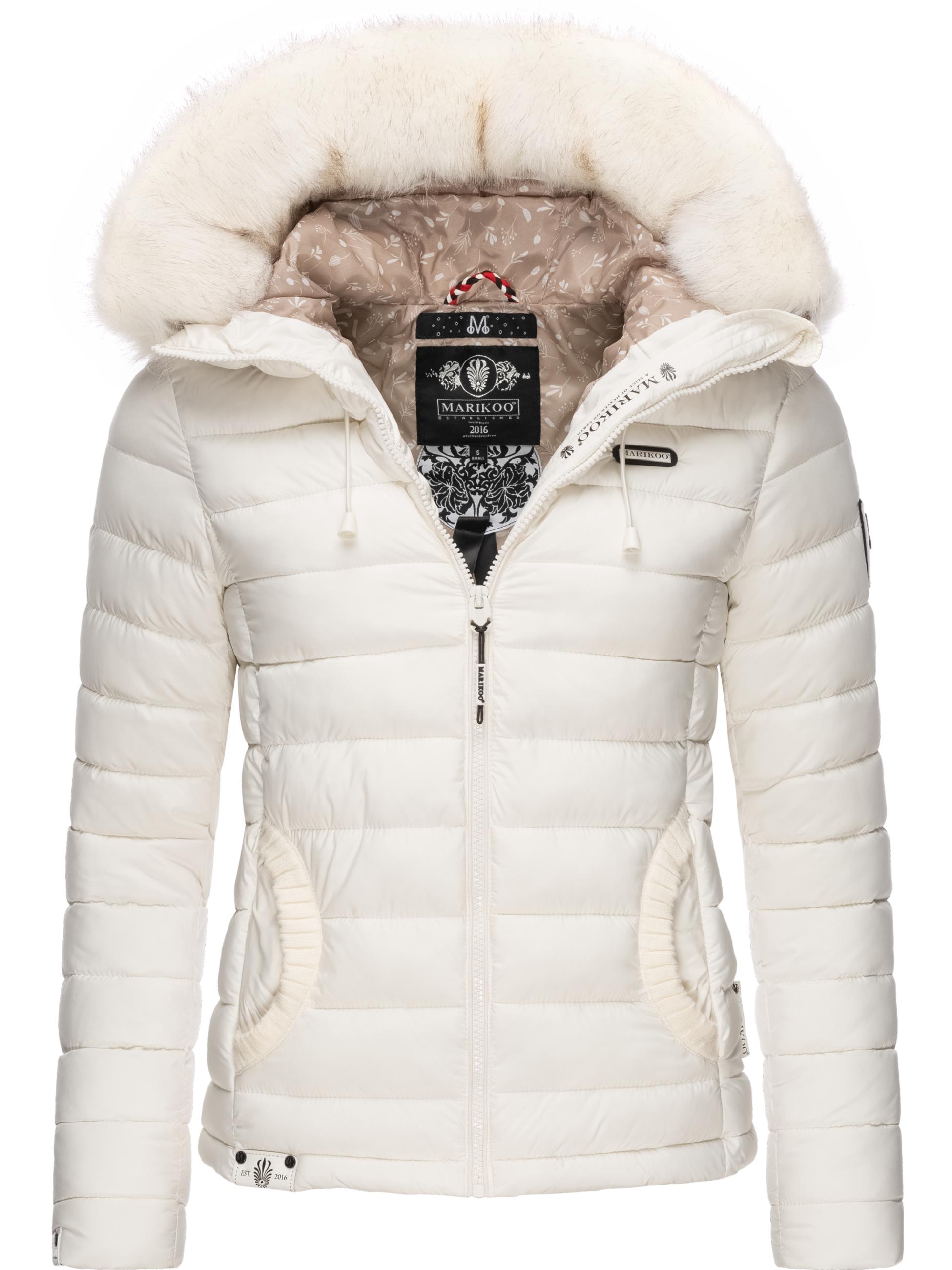Leichte Steppjacke mit abnehmbarem Kunstfell "Nasriin" Offwhite