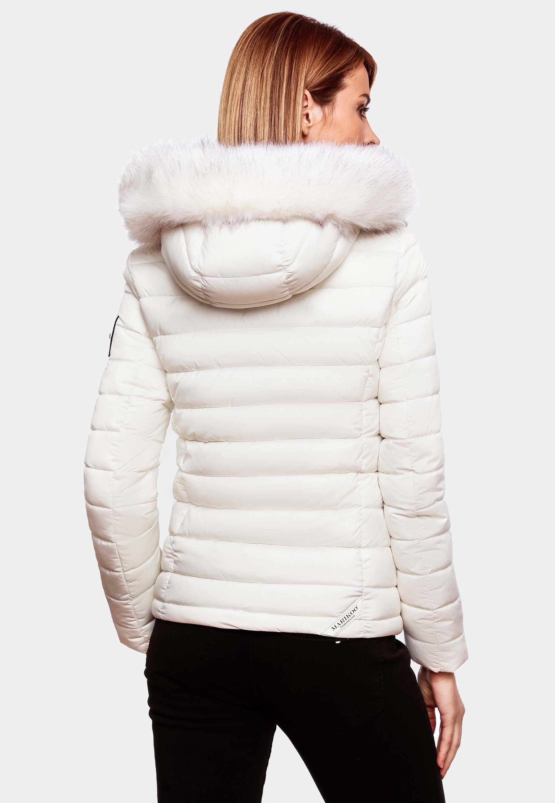 Leichte Steppjacke mit abnehmbarem Kunstfell "Nasriin" Offwhite