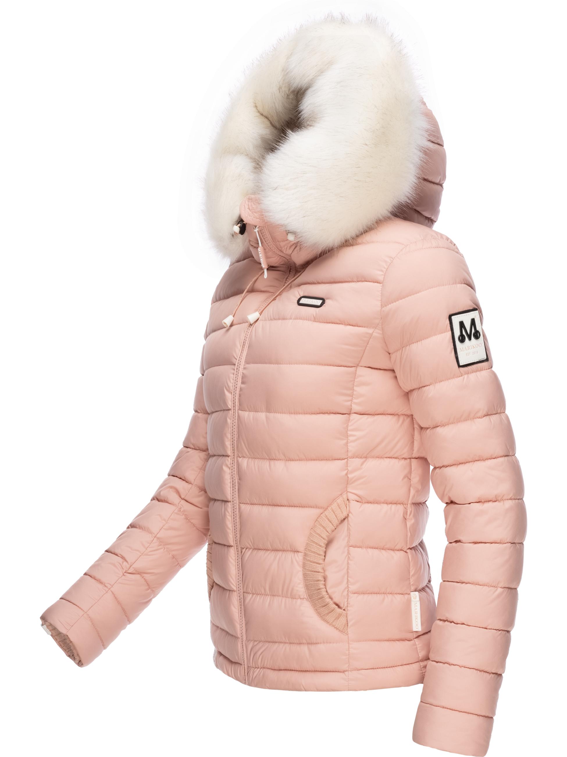 Leichte Steppjacke mit abnehmbarem Kunstfell "Nasriin" Rose