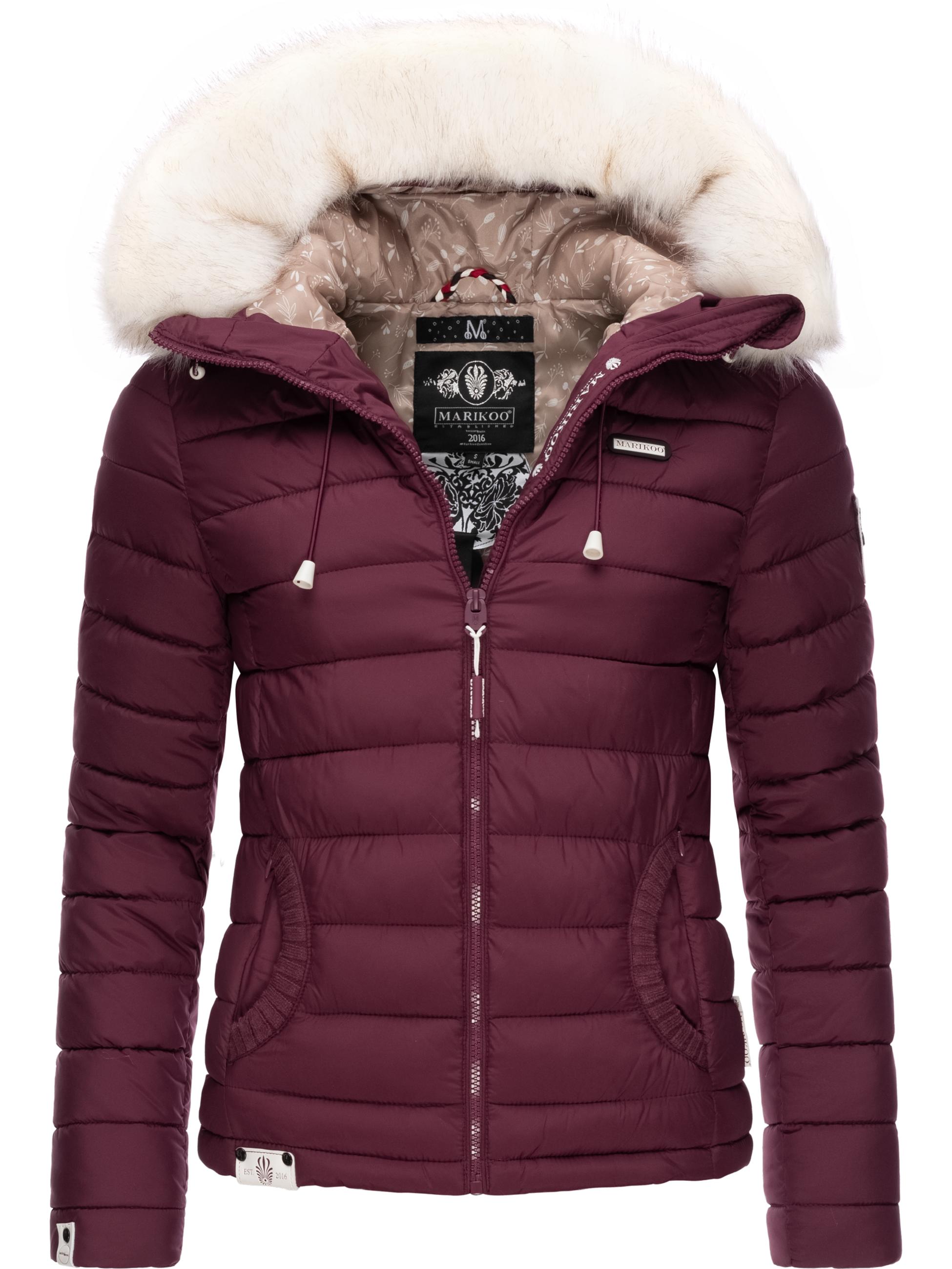 Leichte Steppjacke mit abnehmbarem Kunstfell "Nasriin" Wine