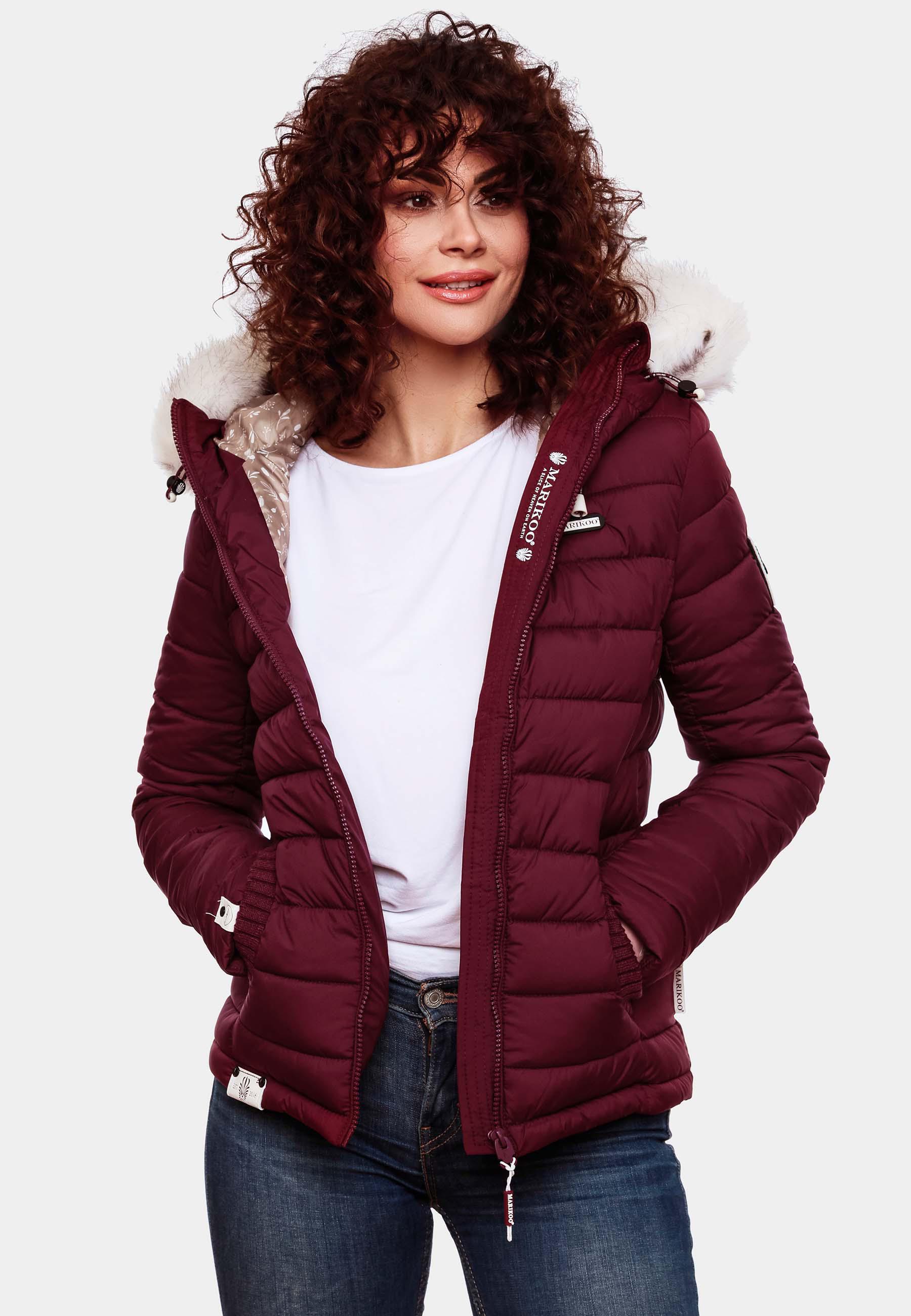 Leichte Steppjacke mit abnehmbarem Kunstfell "Nasriin" Wine