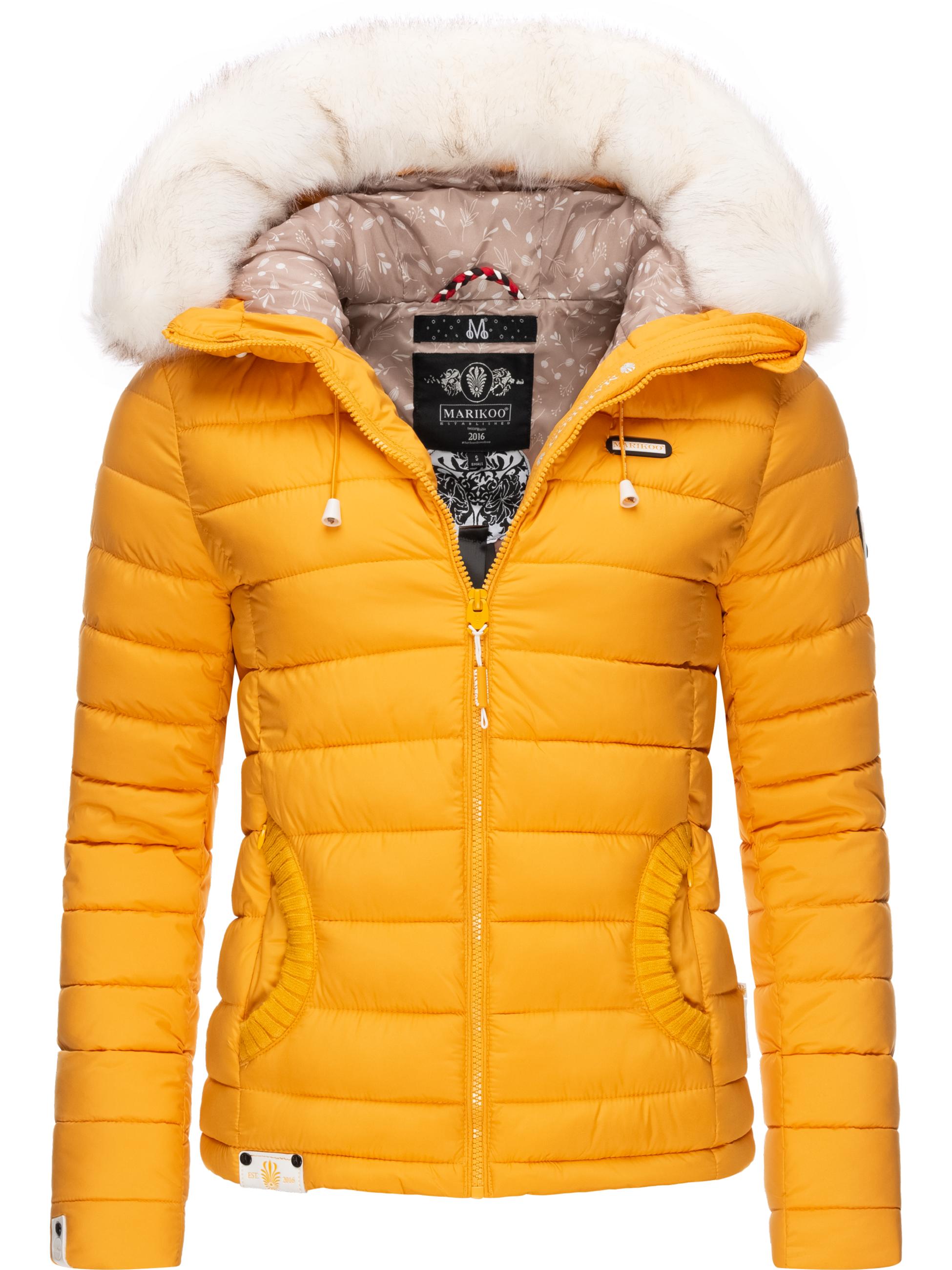 Leichte Steppjacke mit abnehmbarem Kunstfell "Nasriin" Yellow