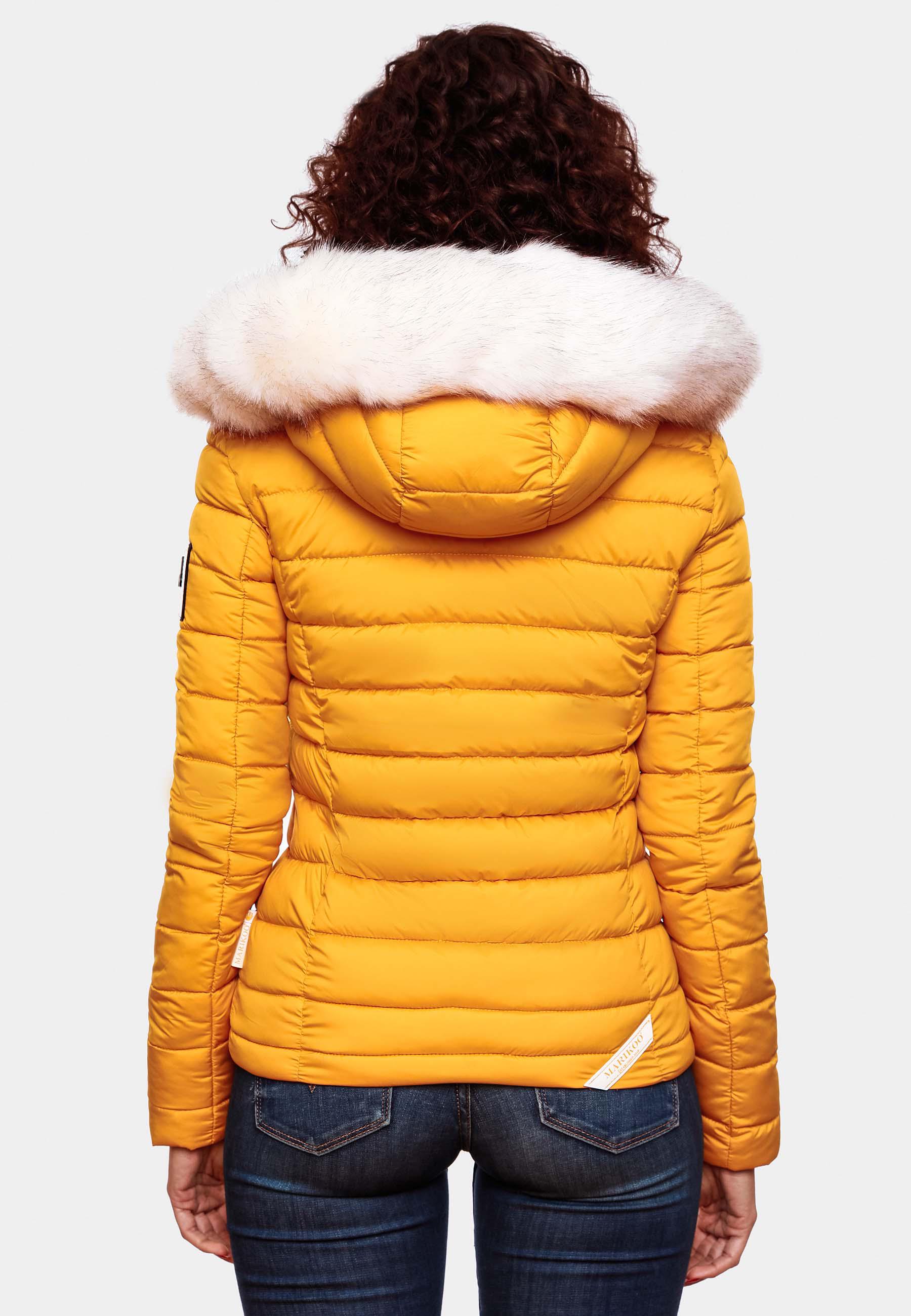 Leichte Steppjacke mit abnehmbarem Kunstfell "Nasriin" Yellow