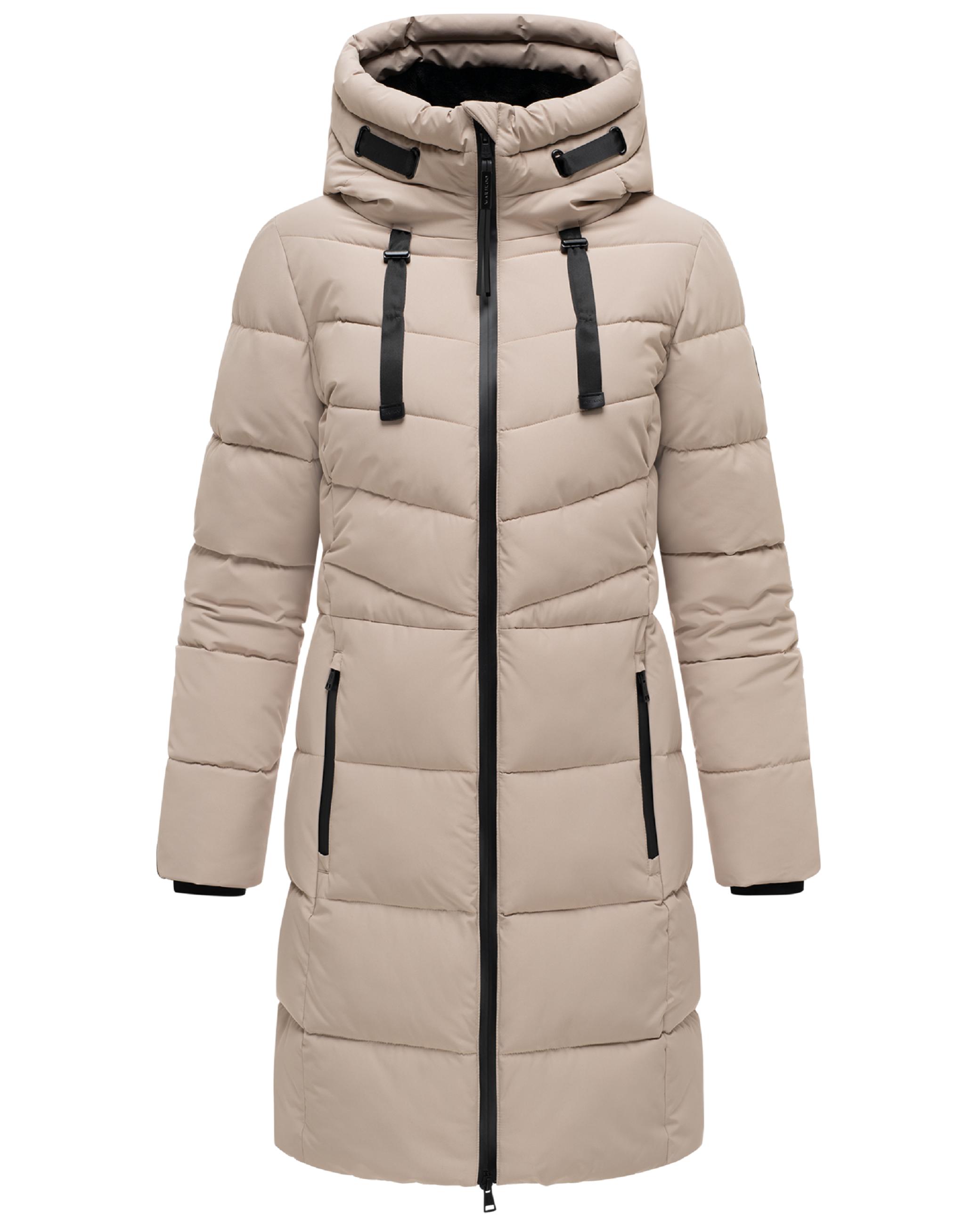 Langer Steppmantel "Natsukoo XVI" Light Taupe