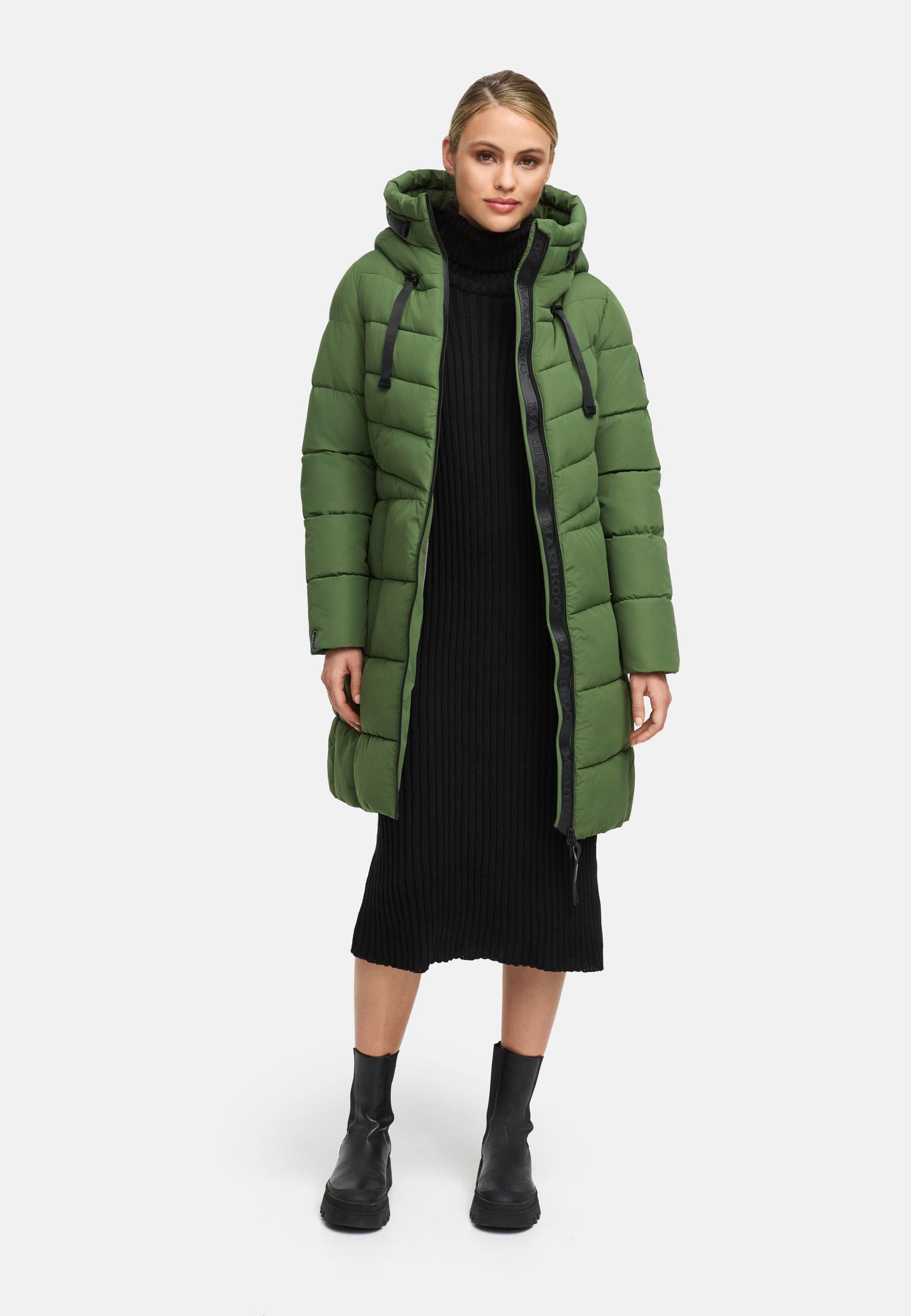 Langer Steppmantel "Natsukoo XVI" Pine Olive