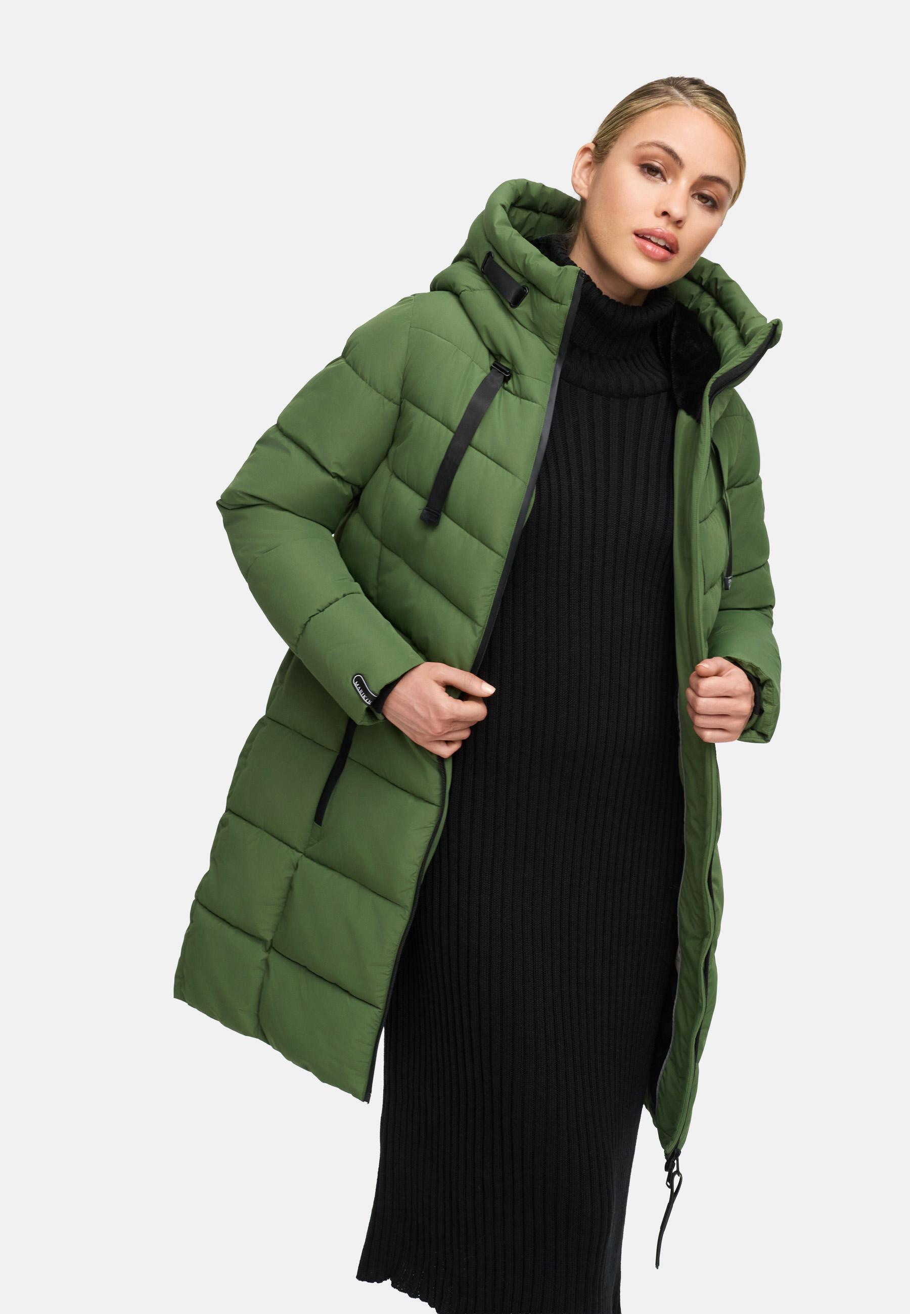 Langer Steppmantel "Natsukoo XVI" Pine Olive