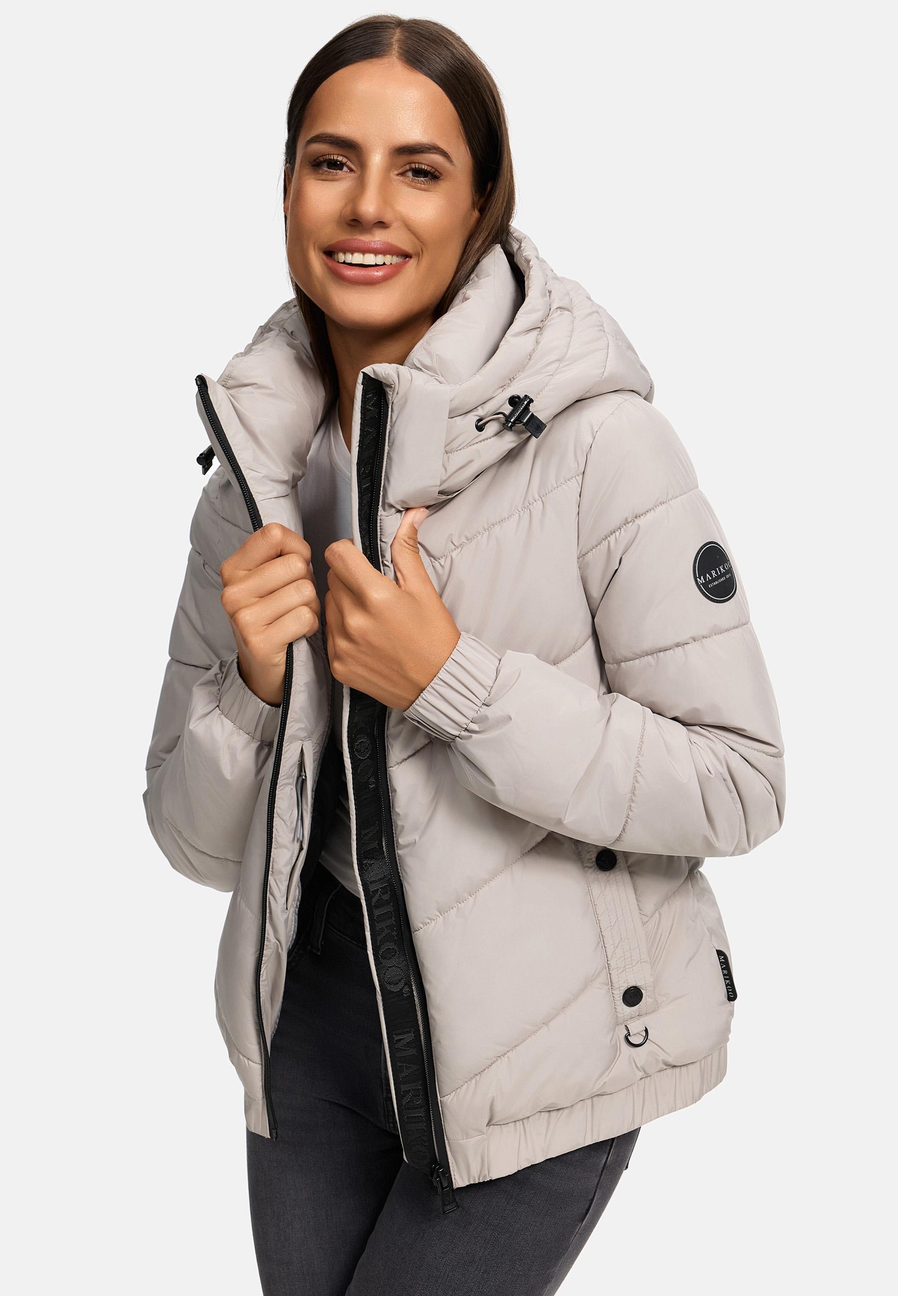 Warme Steppjacke mit Kapuze "Nayanaa XVI" Light Grey