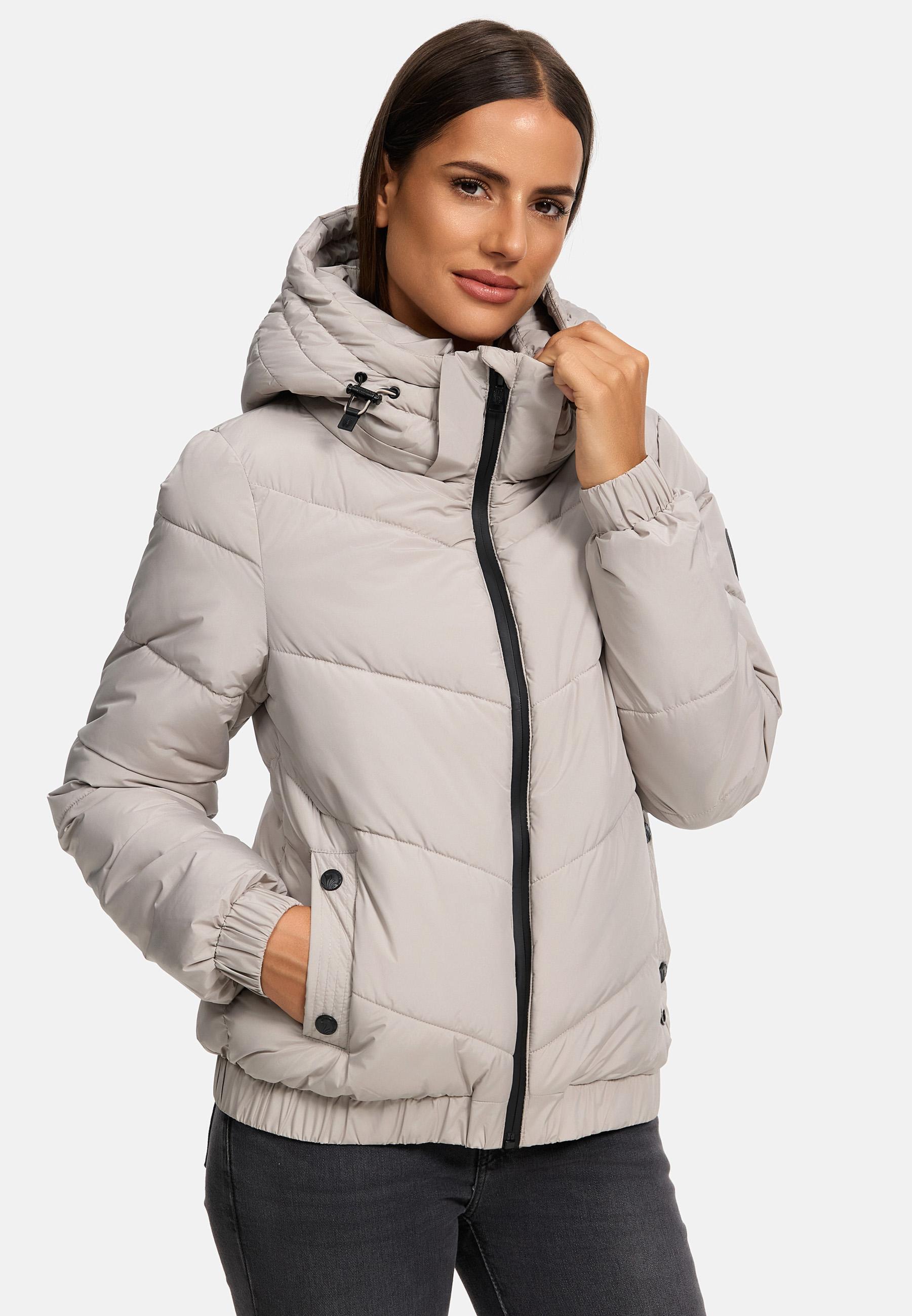 Warme Steppjacke mit Kapuze "Nayanaa XVI" Light Grey