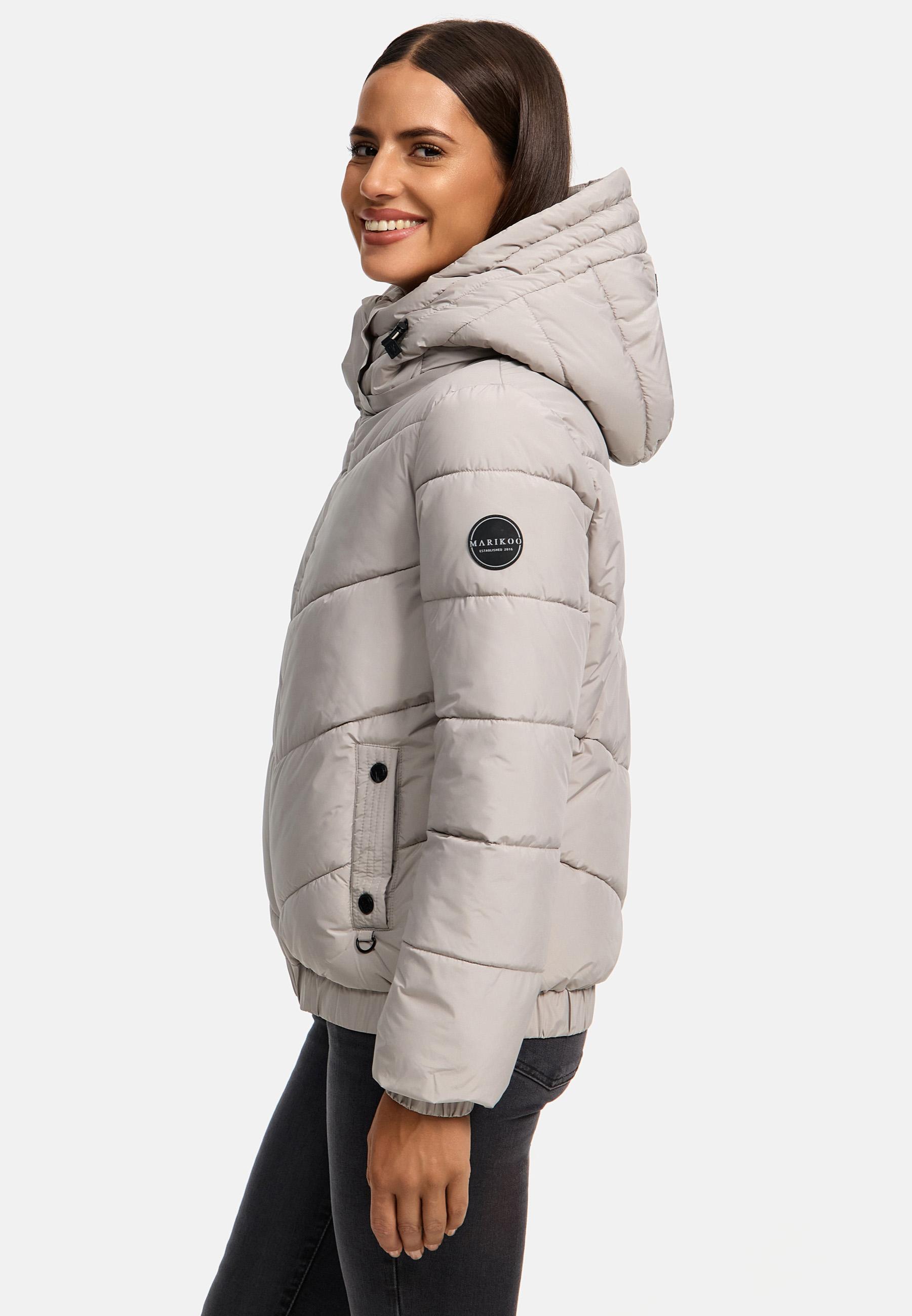 Warme Steppjacke mit Kapuze "Nayanaa XVI" Light Grey