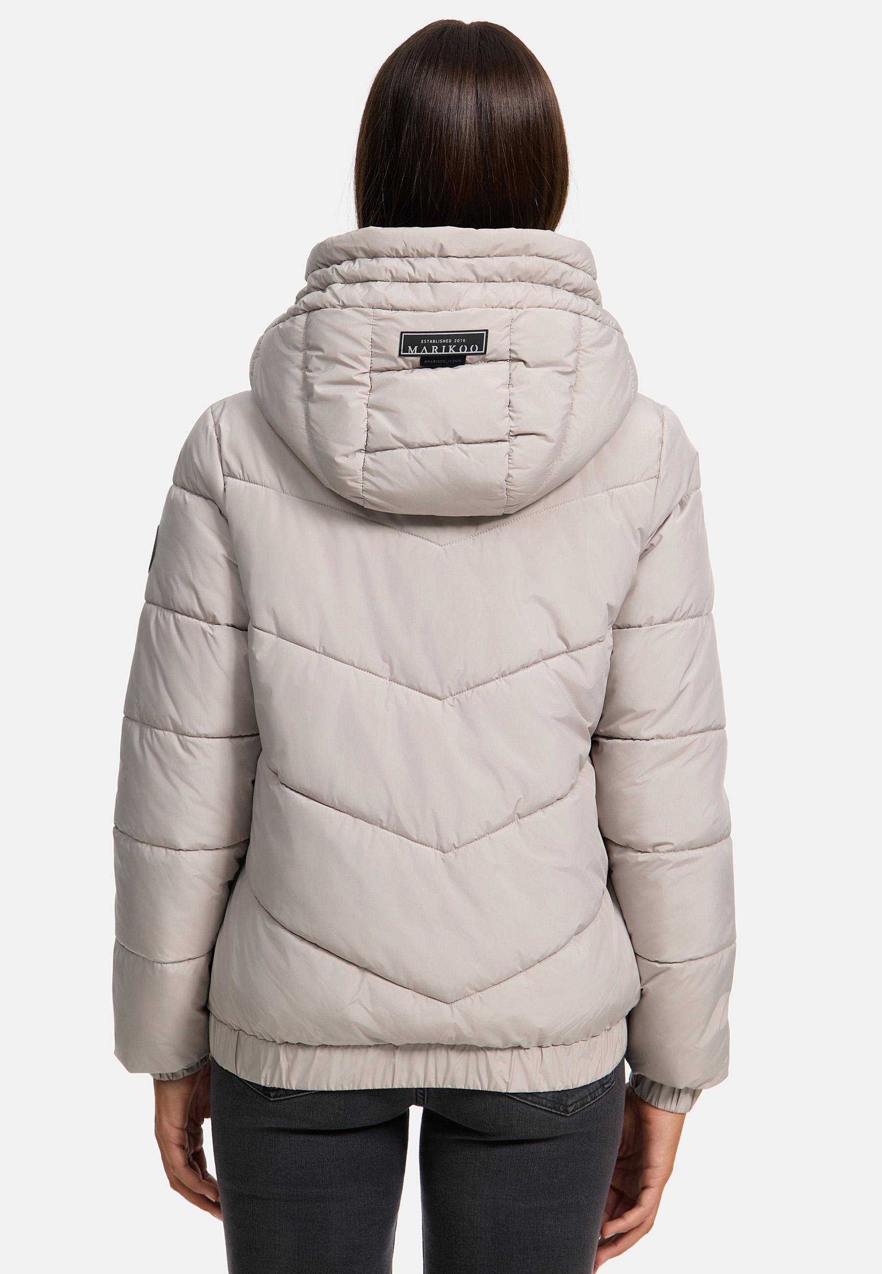 Warme Steppjacke mit Kapuze "Nayanaa XVI" Light Grey