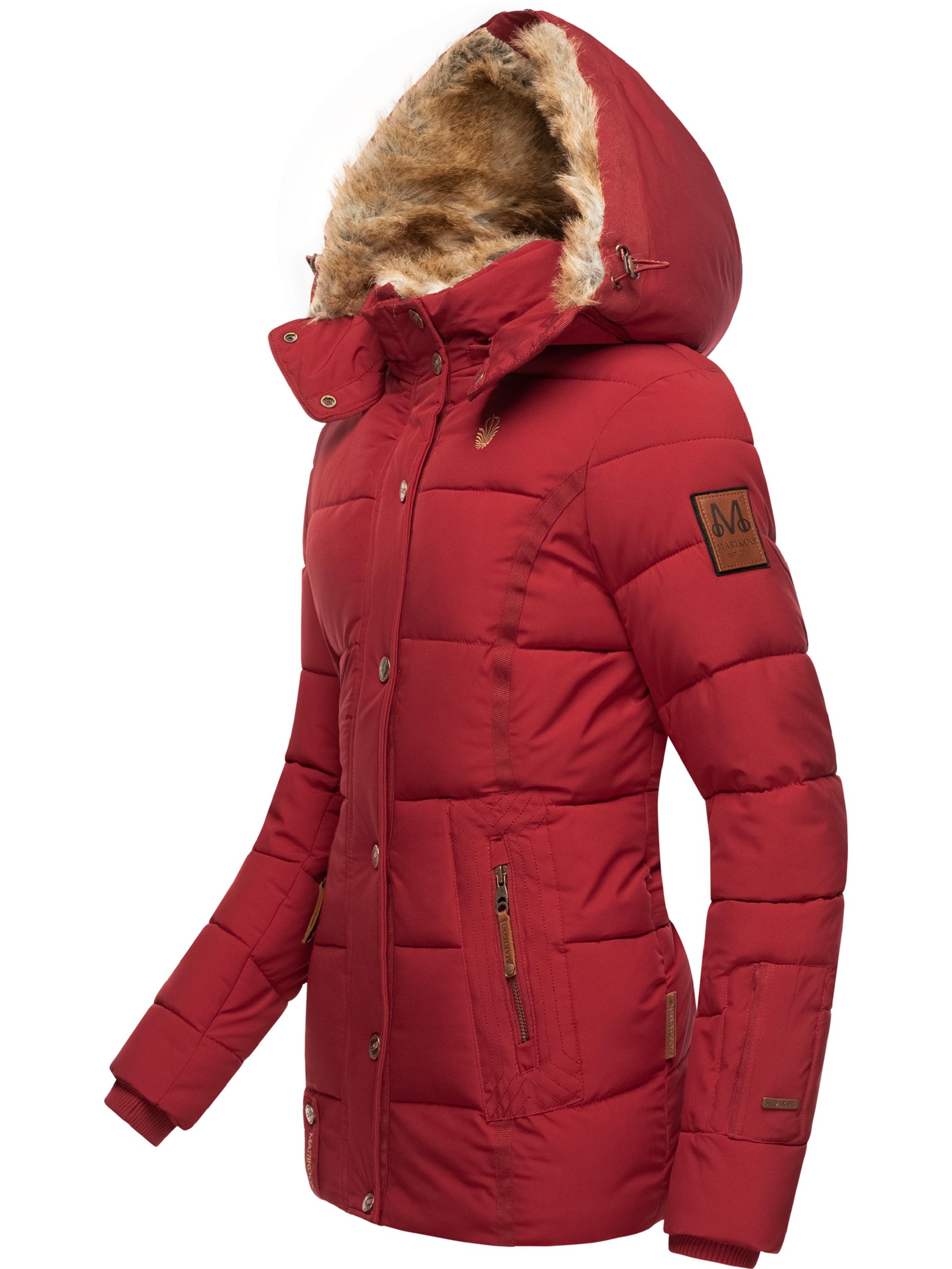 Winter Steppjacke mit Kapuze "Nekoo" Blood Red