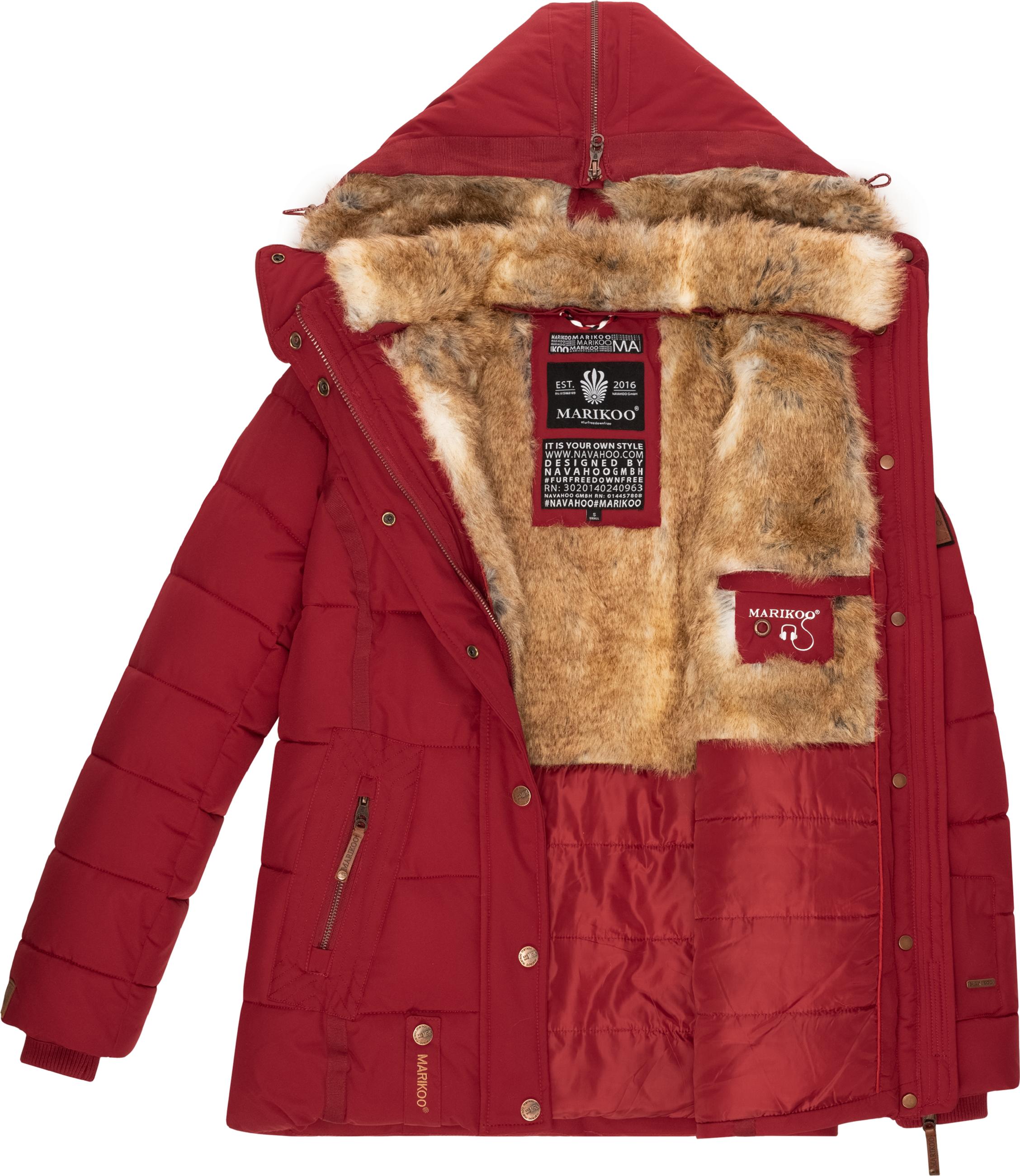 Winter Steppjacke mit Kapuze "Nekoo" Blood Red