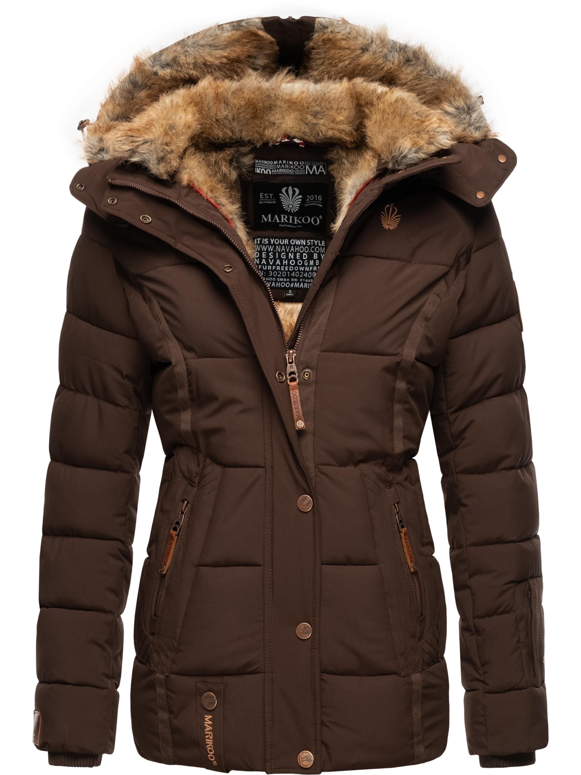 Winter Steppjacke mit Kapuze "Nekoo" Dark Choco