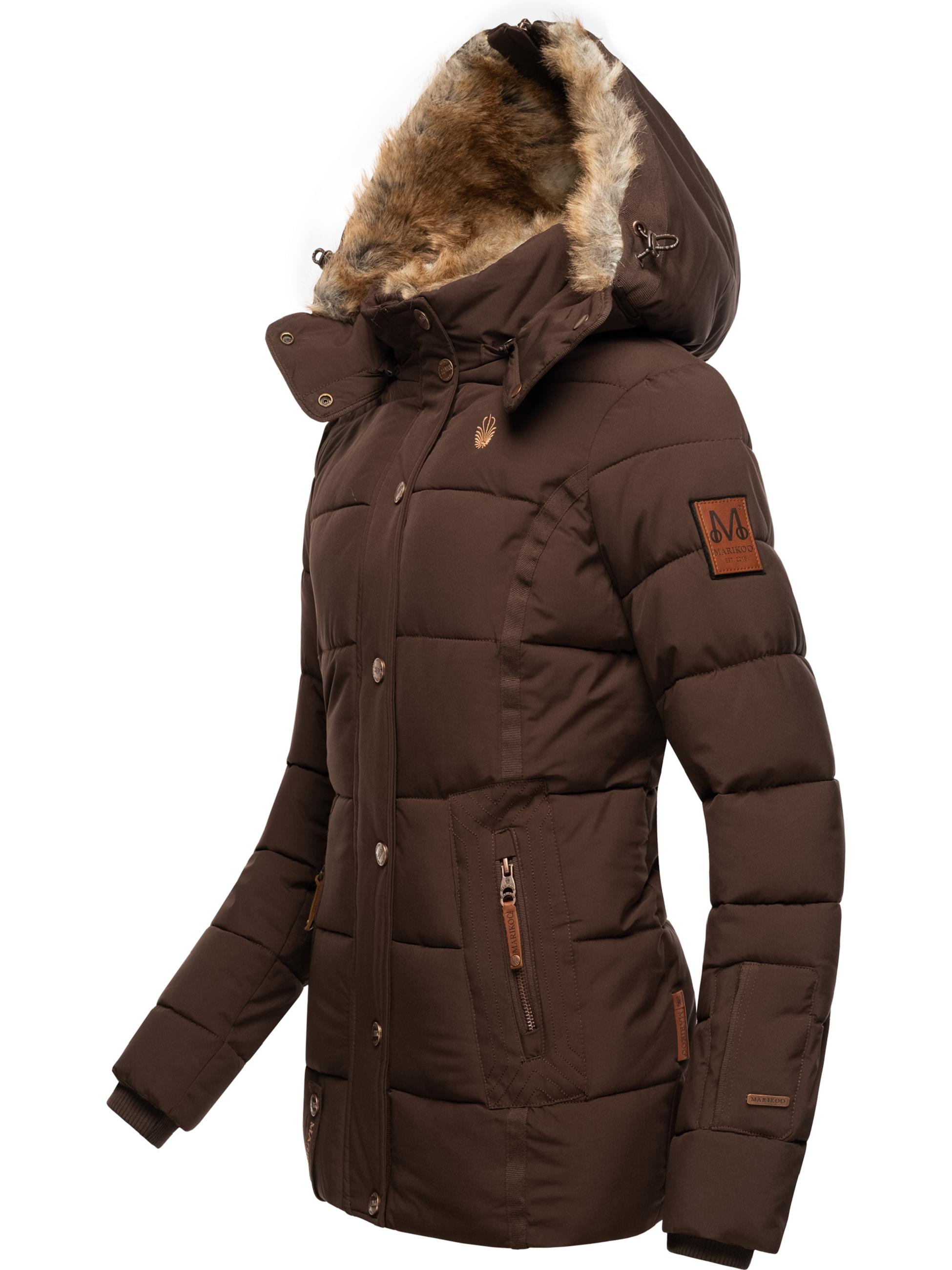 Winter Steppjacke mit Kapuze "Nekoo" Dark Choco