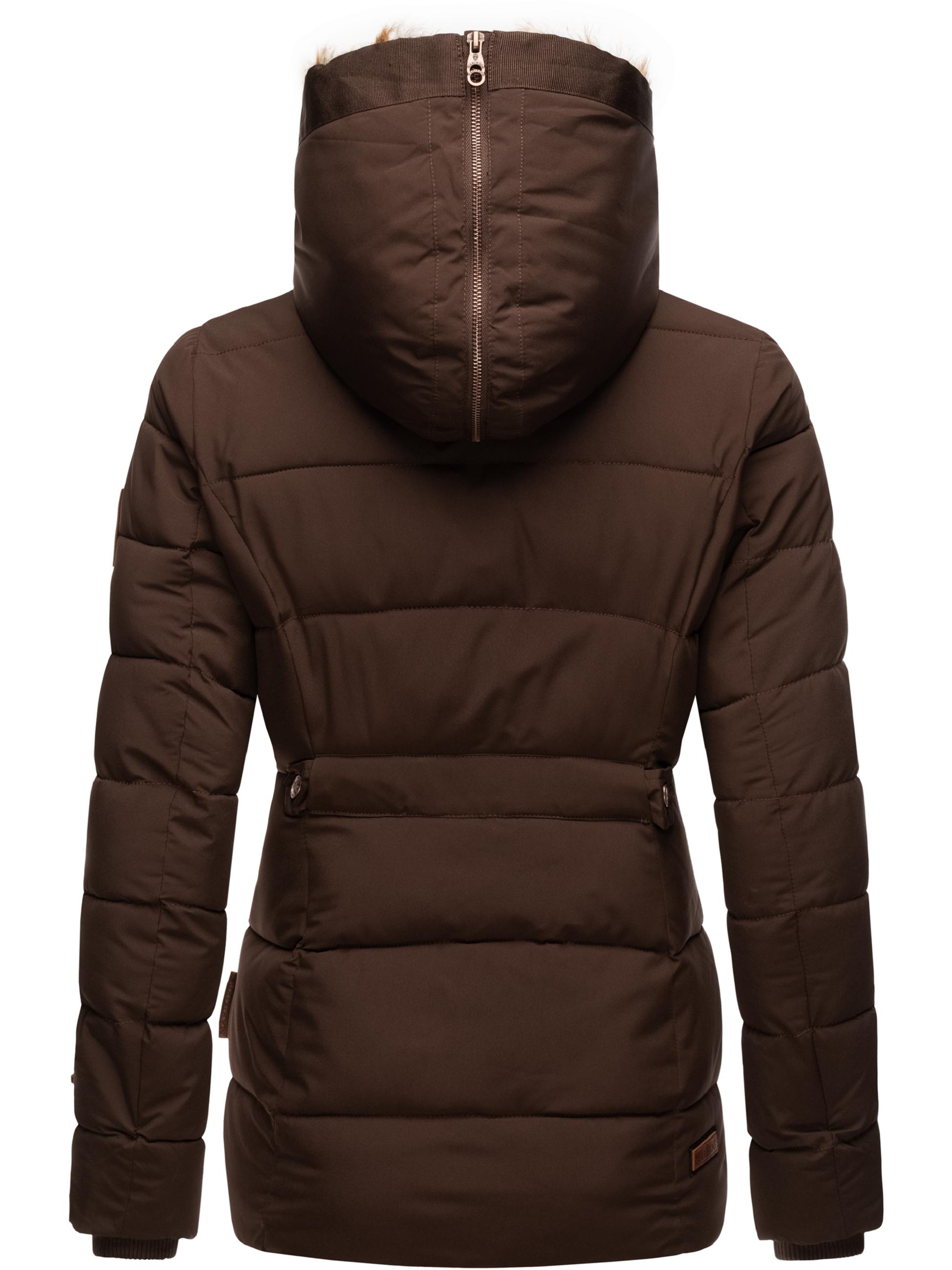 Winter Steppjacke mit Kapuze "Nekoo" Dark Choco