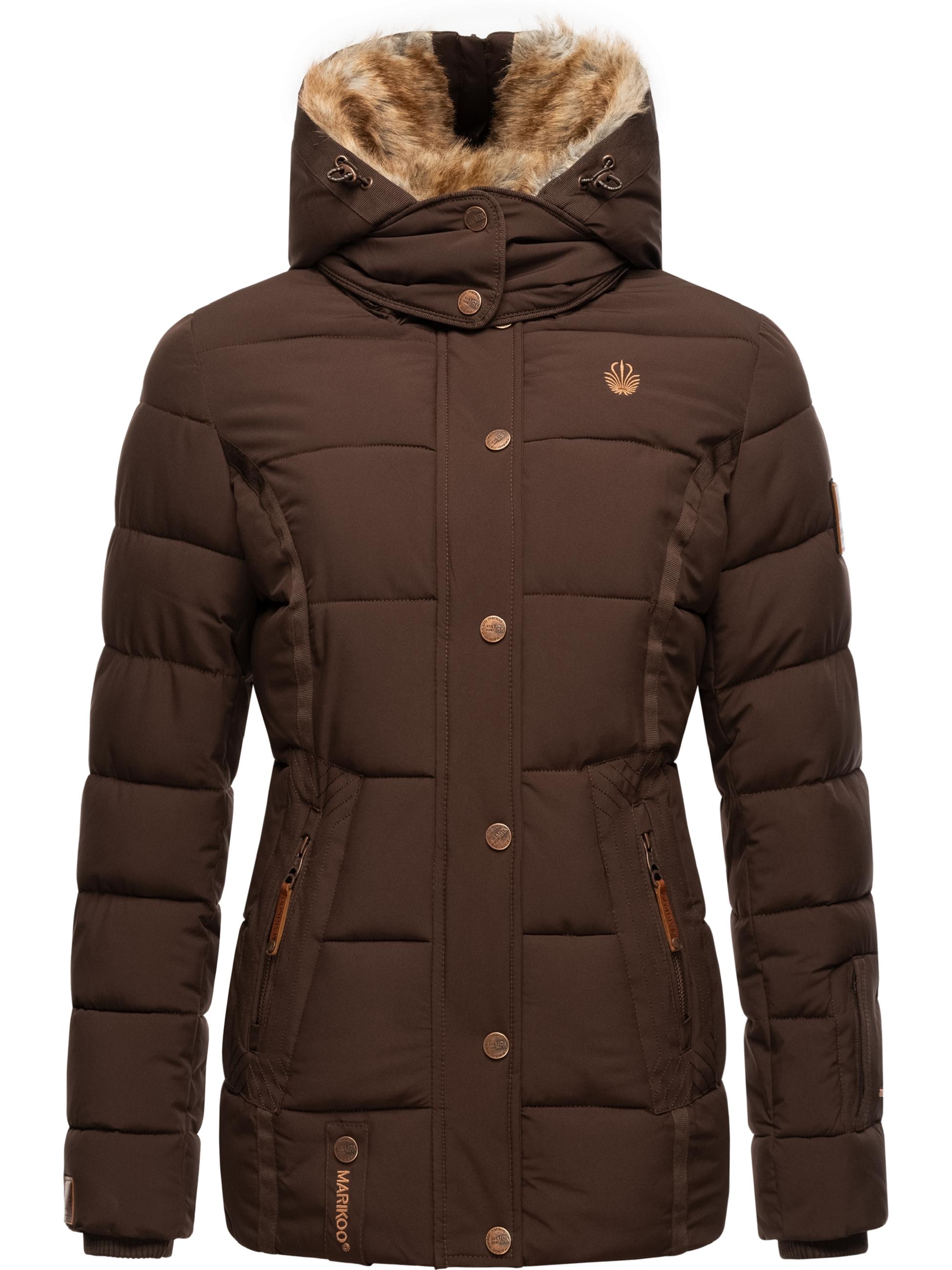 Winter Steppjacke mit Kapuze "Nekoo" Dark Choco