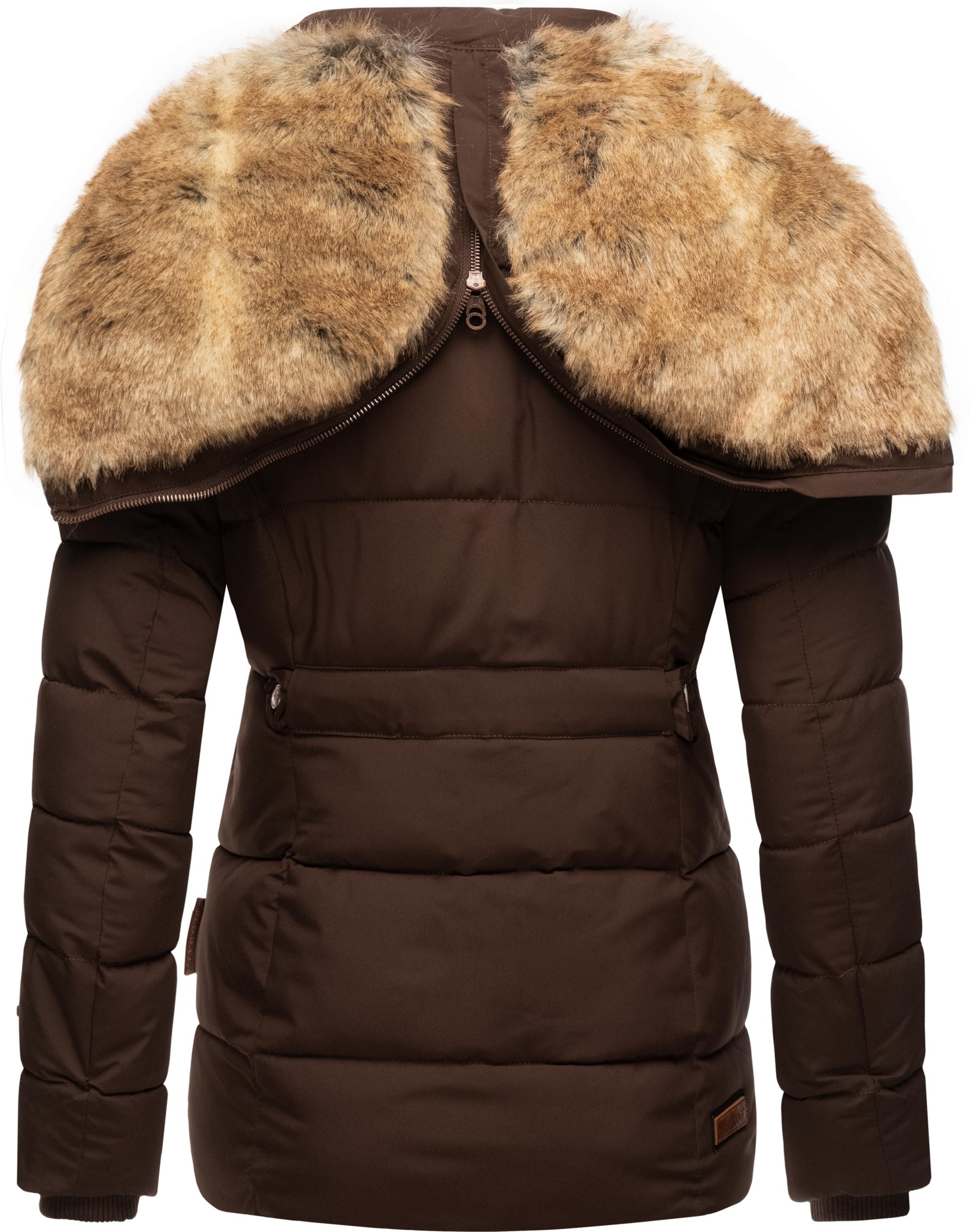 Winter Steppjacke mit Kapuze "Nekoo" Dark Choco