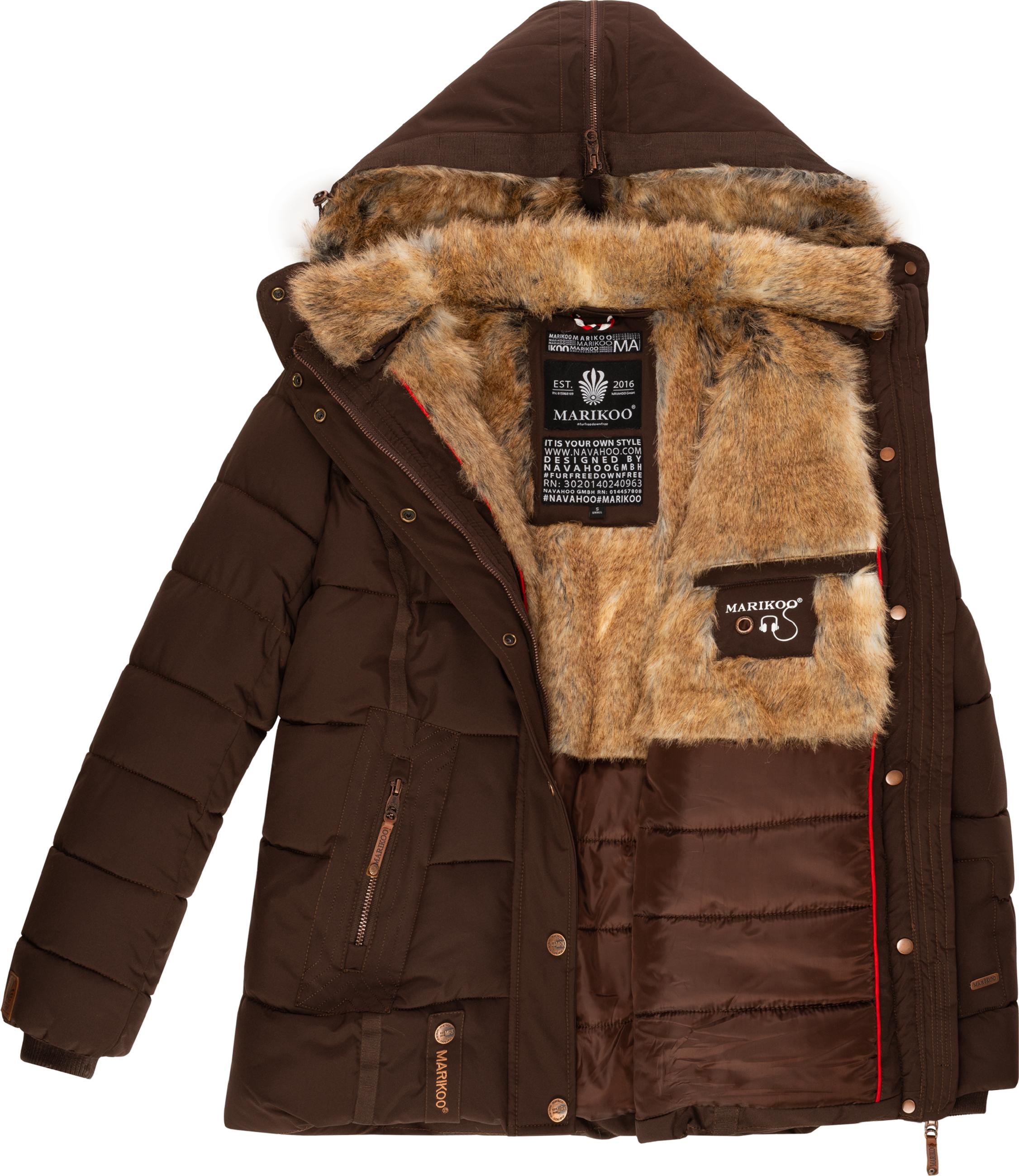 Winter Steppjacke mit Kapuze "Nekoo" Dark Choco