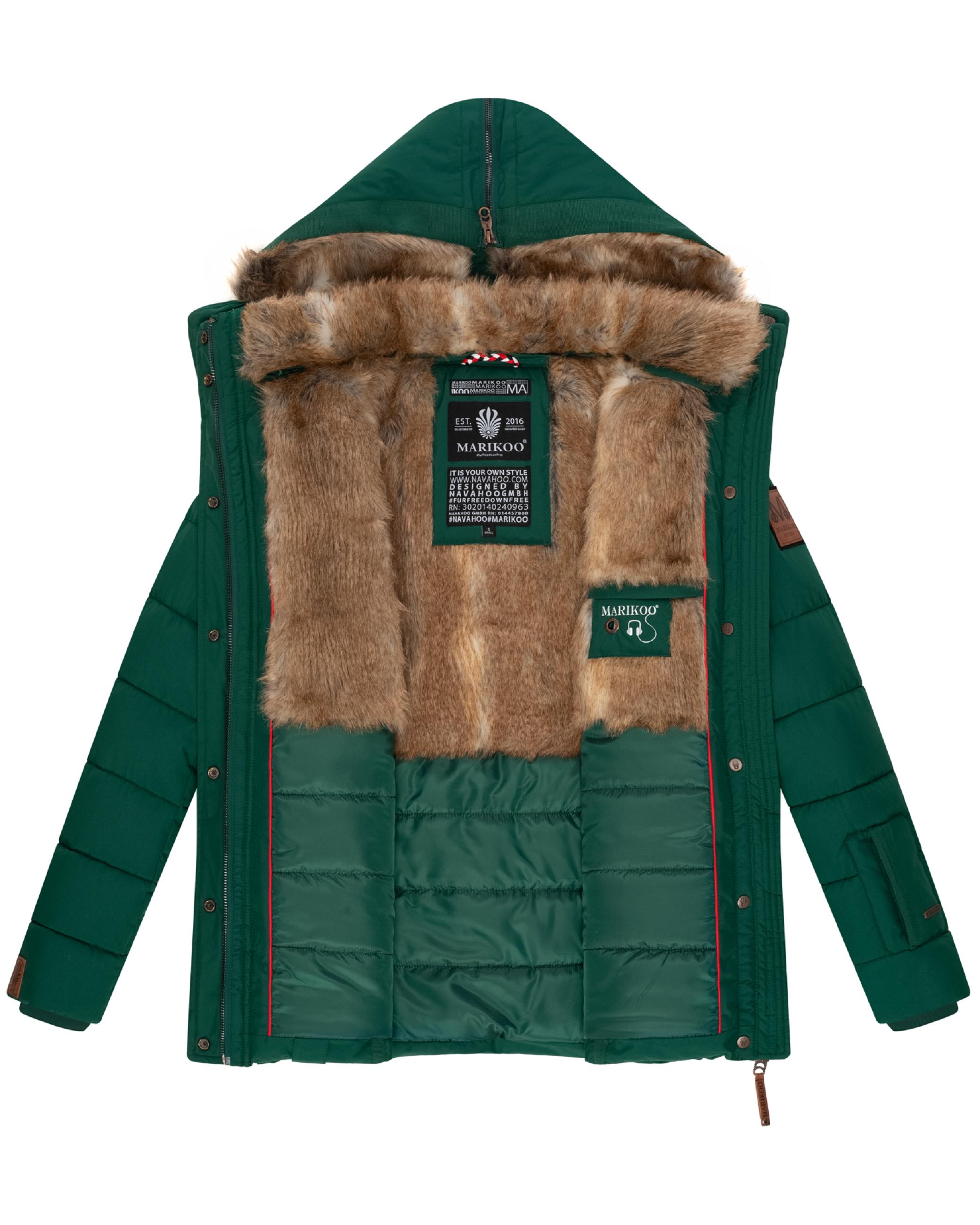 Winter Steppjacke mit Kapuze "Nekoo" Evergreen