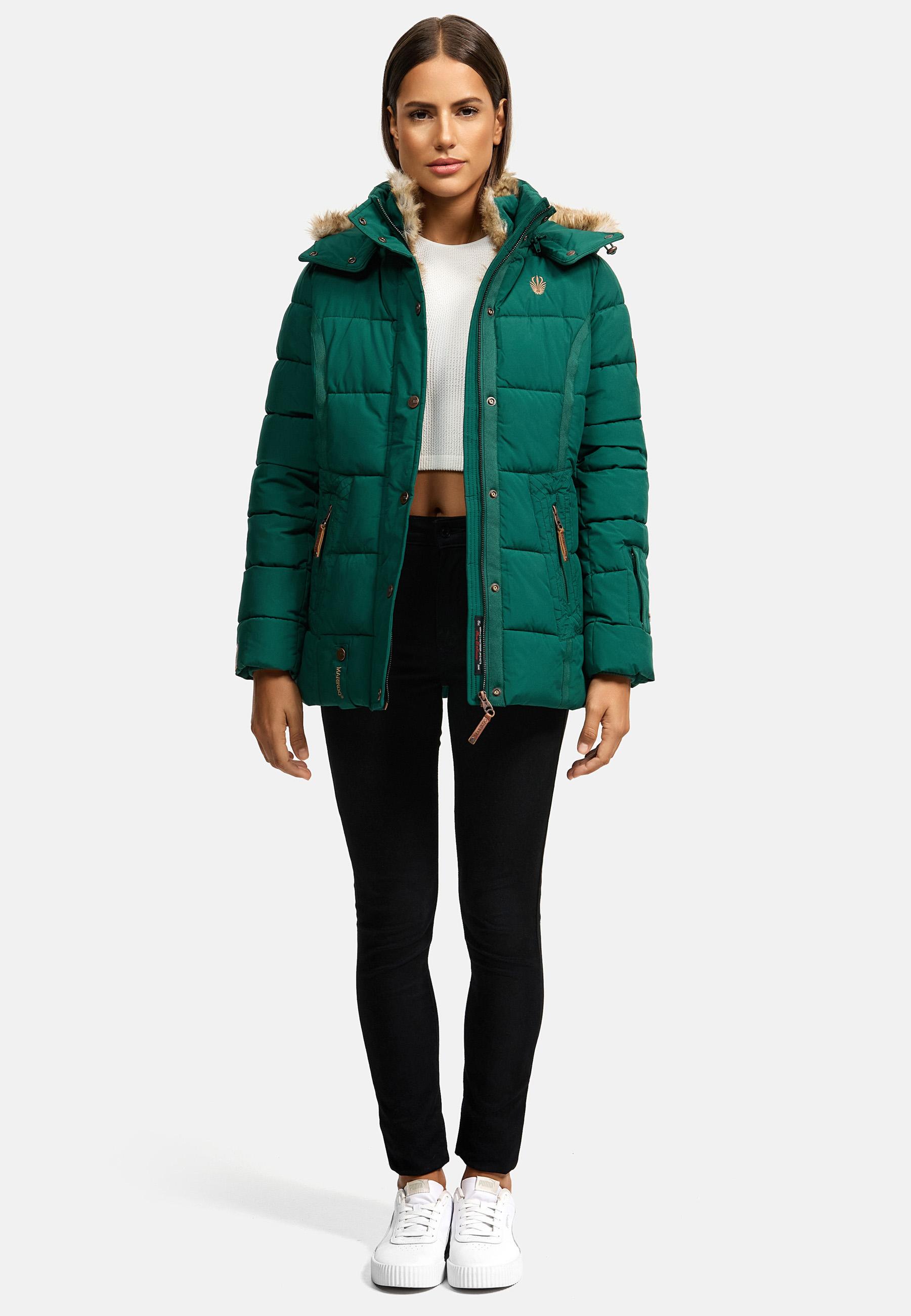 Winter Steppjacke mit Kapuze "Nekoo" Evergreen