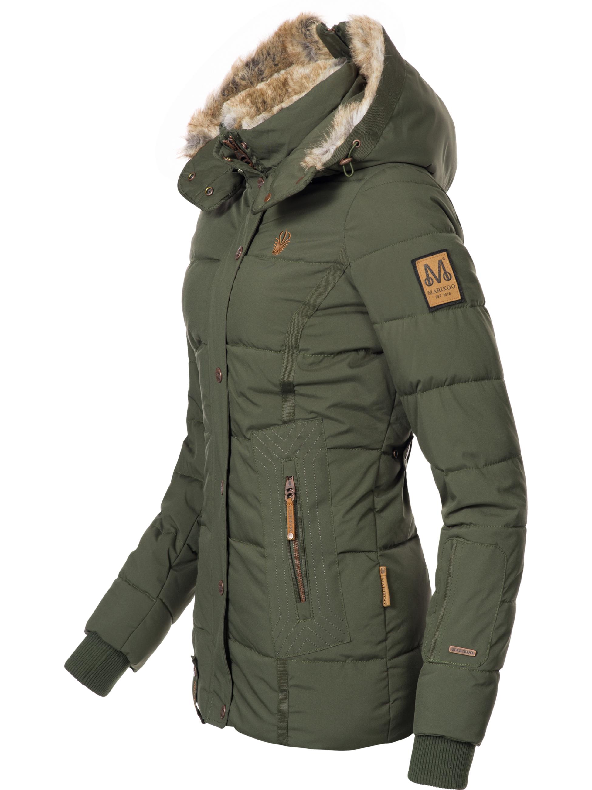 Winter Steppjacke mit Kapuze "Nekoo" Grün