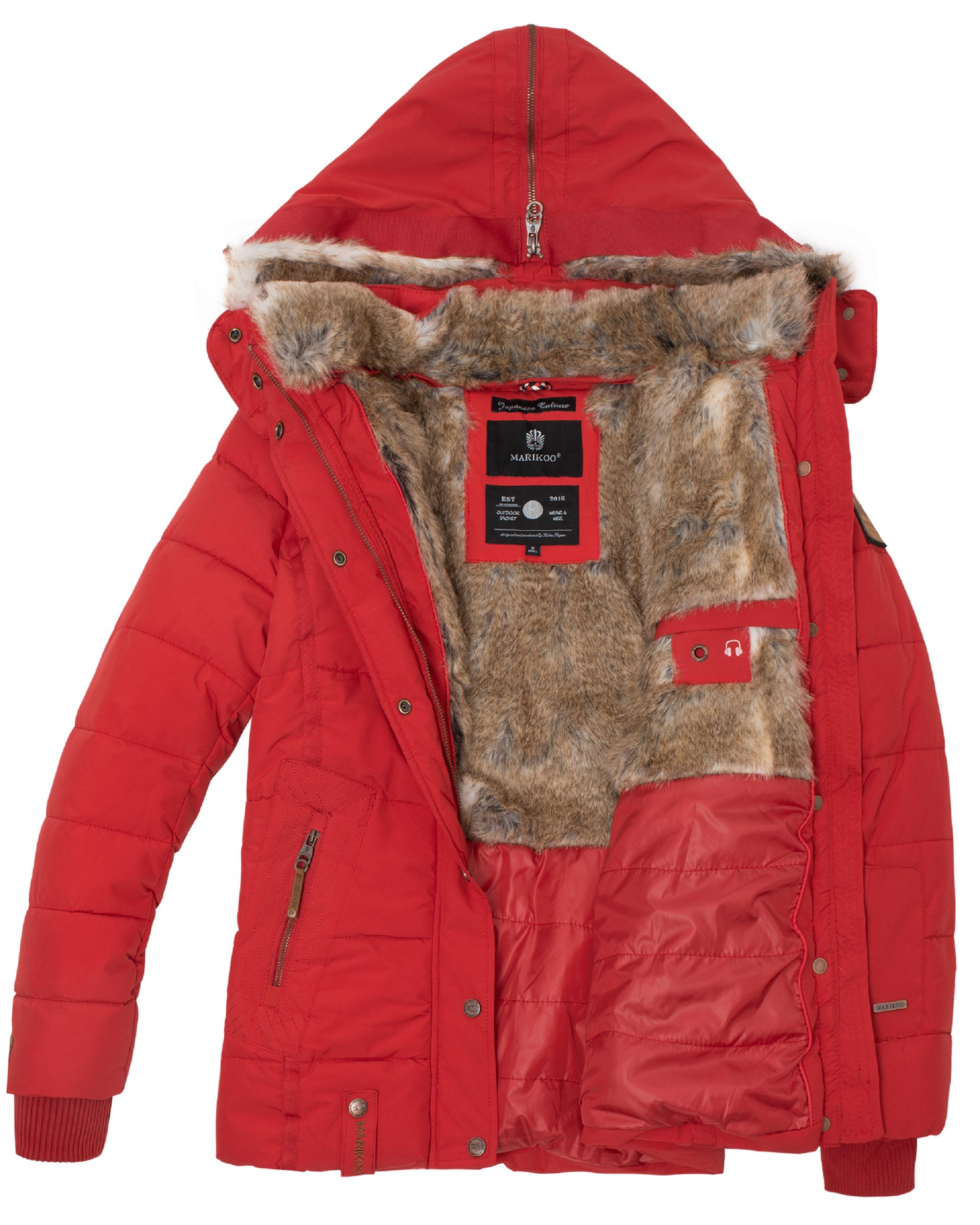 Winter Steppjacke mit Kapuze "Nekoo" Rot