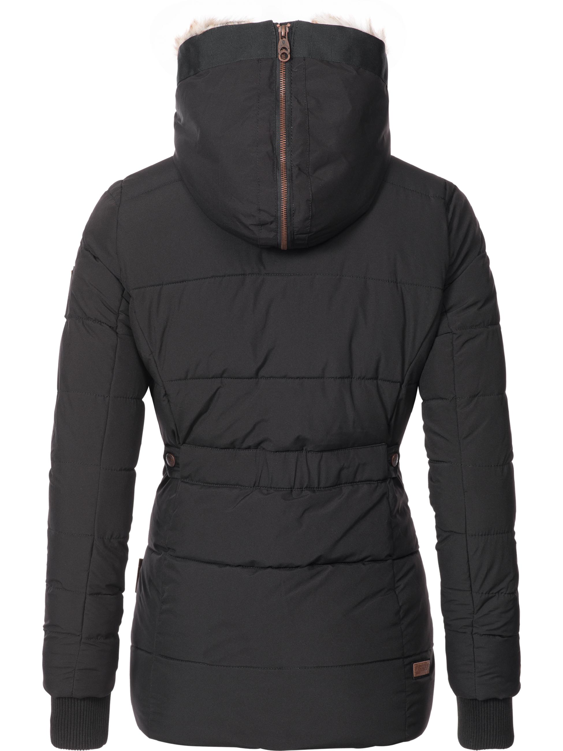 Winter Steppjacke mit Kapuze "Nekoo" Schwarz