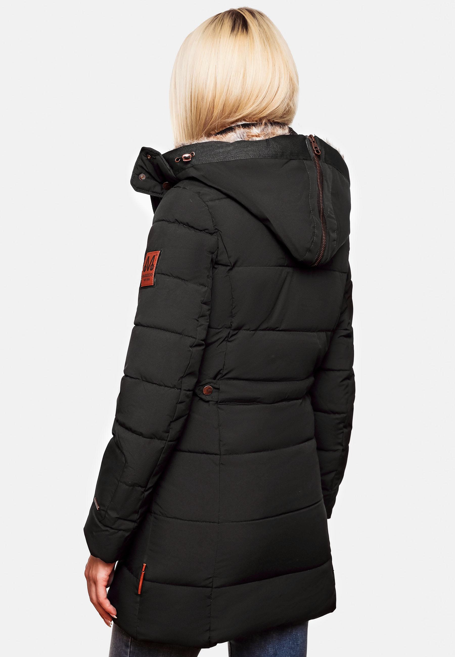 Winter Steppjacke mit Kapuze "Nekoo" Schwarz