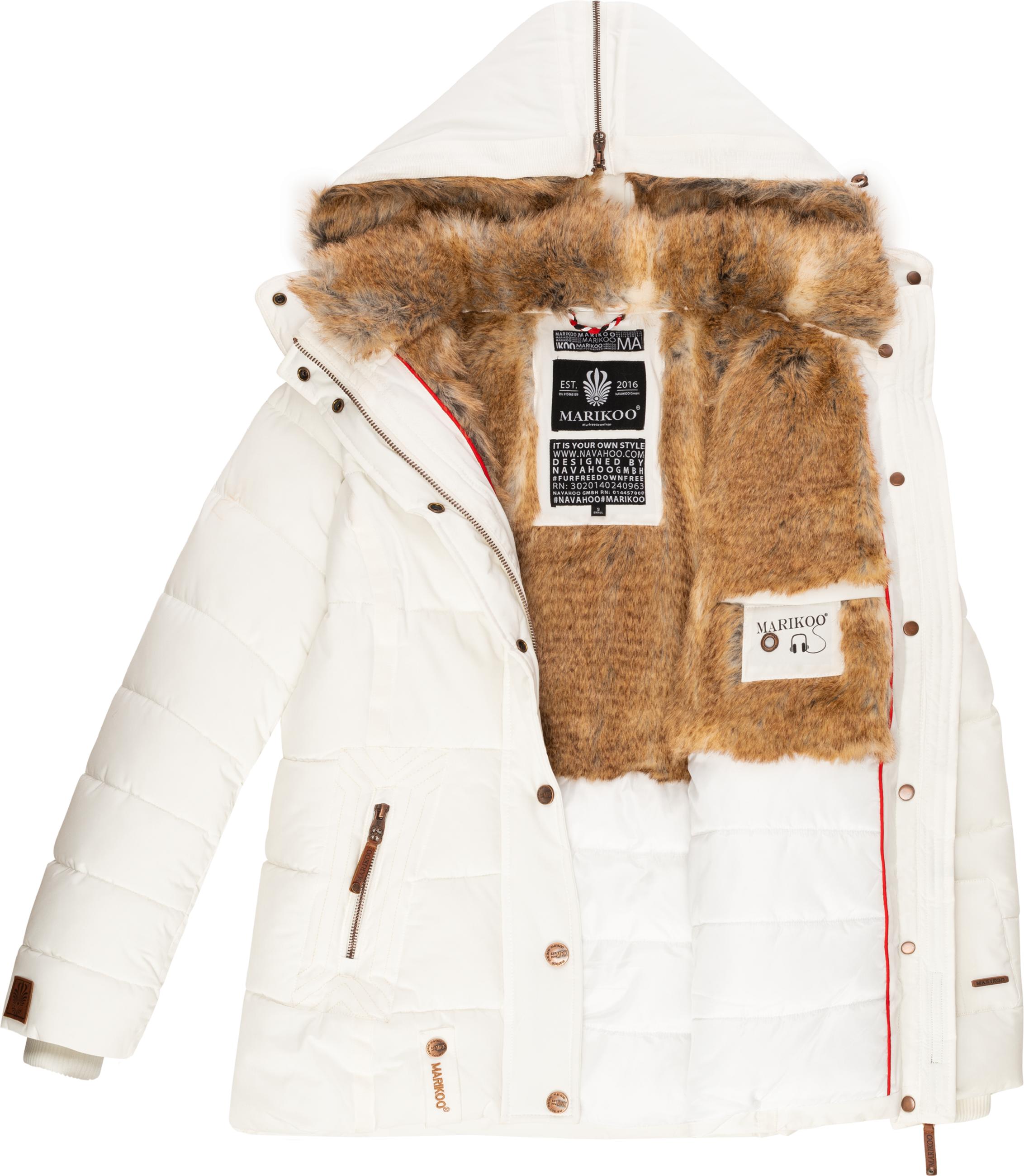 Winter Steppjacke mit Kapuze "Nekoo" White