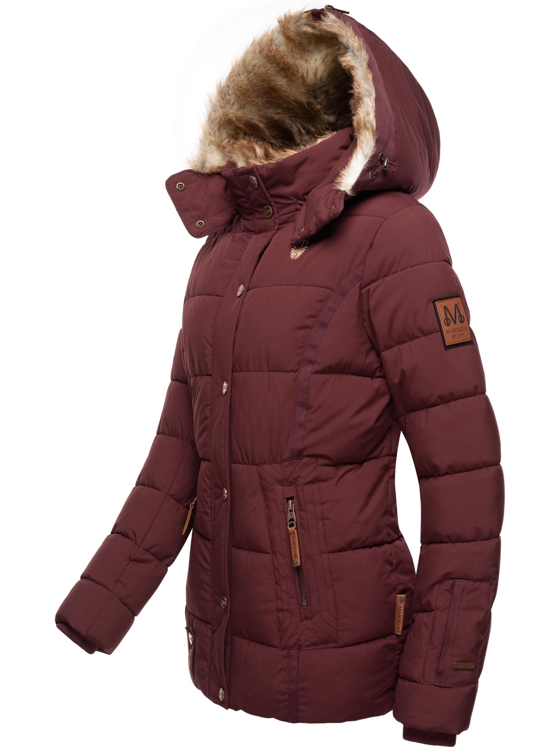 Winter Steppjacke mit Kapuze "Nekoo" Wine