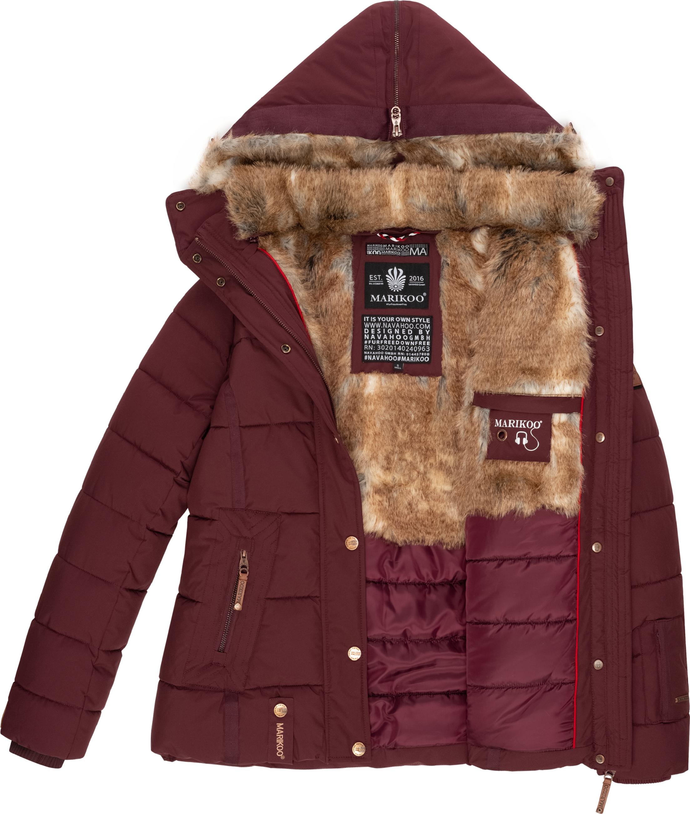 Winter Steppjacke mit Kapuze "Nekoo" Wine