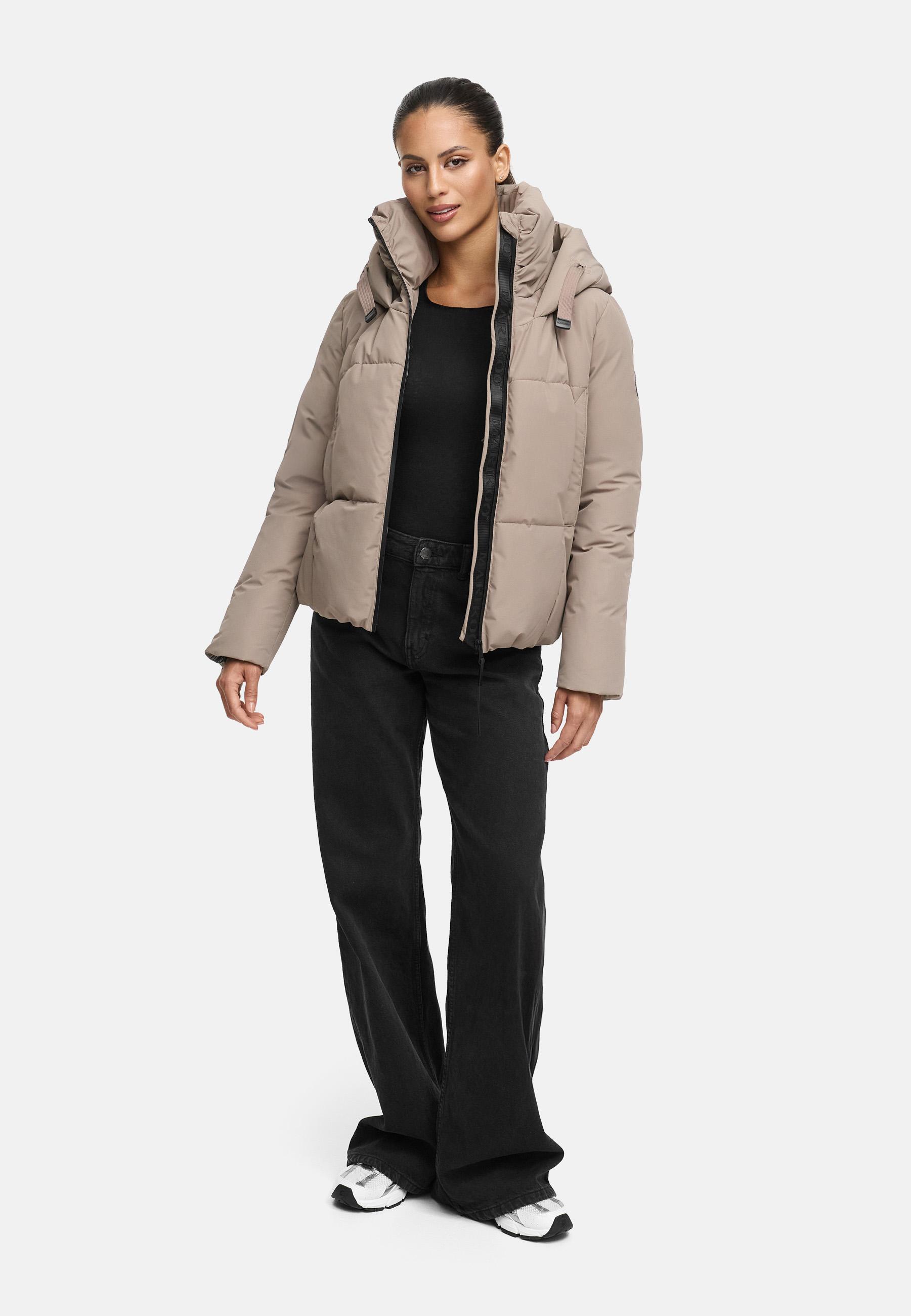 Warme Steppjacke mit Kapuze "Ninikaa XVI" Taupe Grey