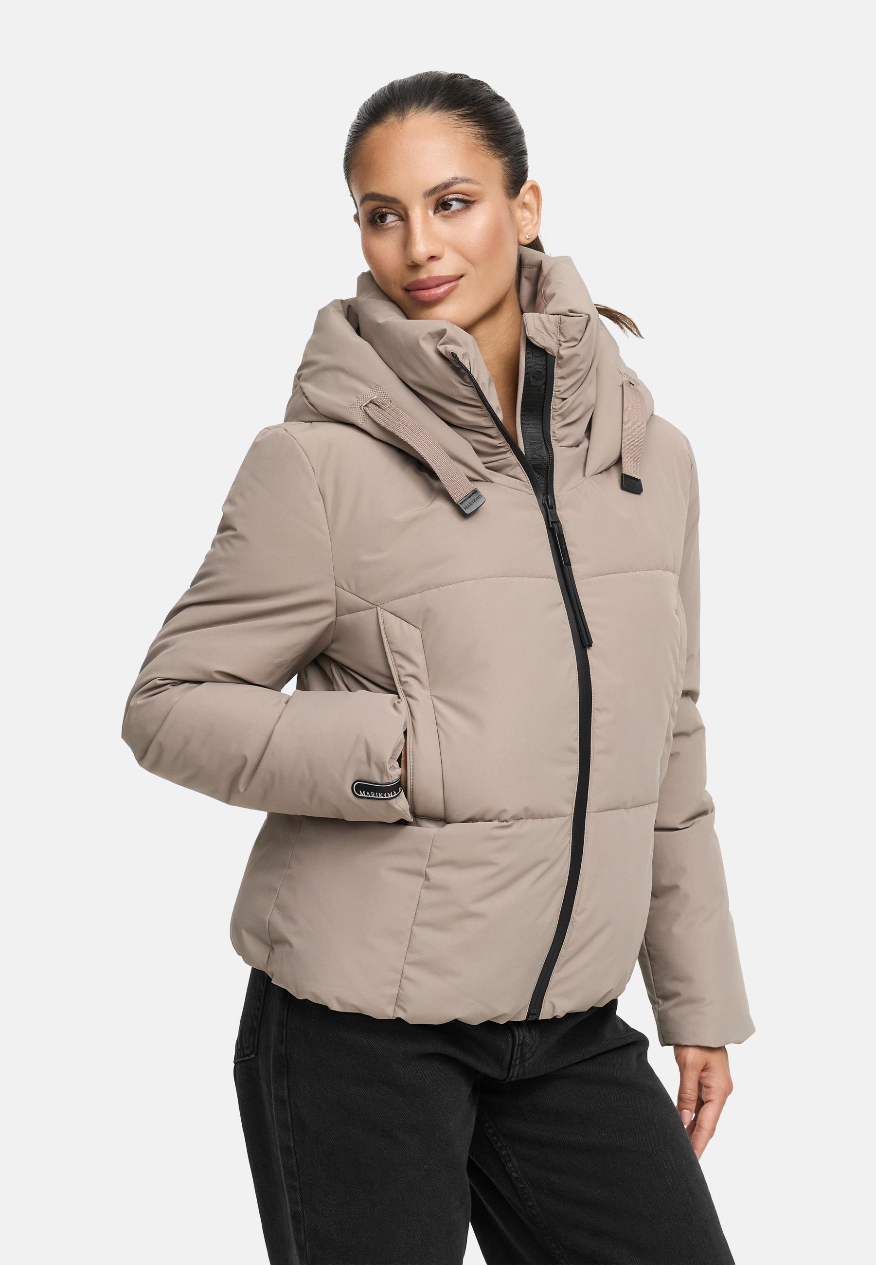 Warme Steppjacke mit Kapuze "Ninikaa XVI" Taupe Grey
