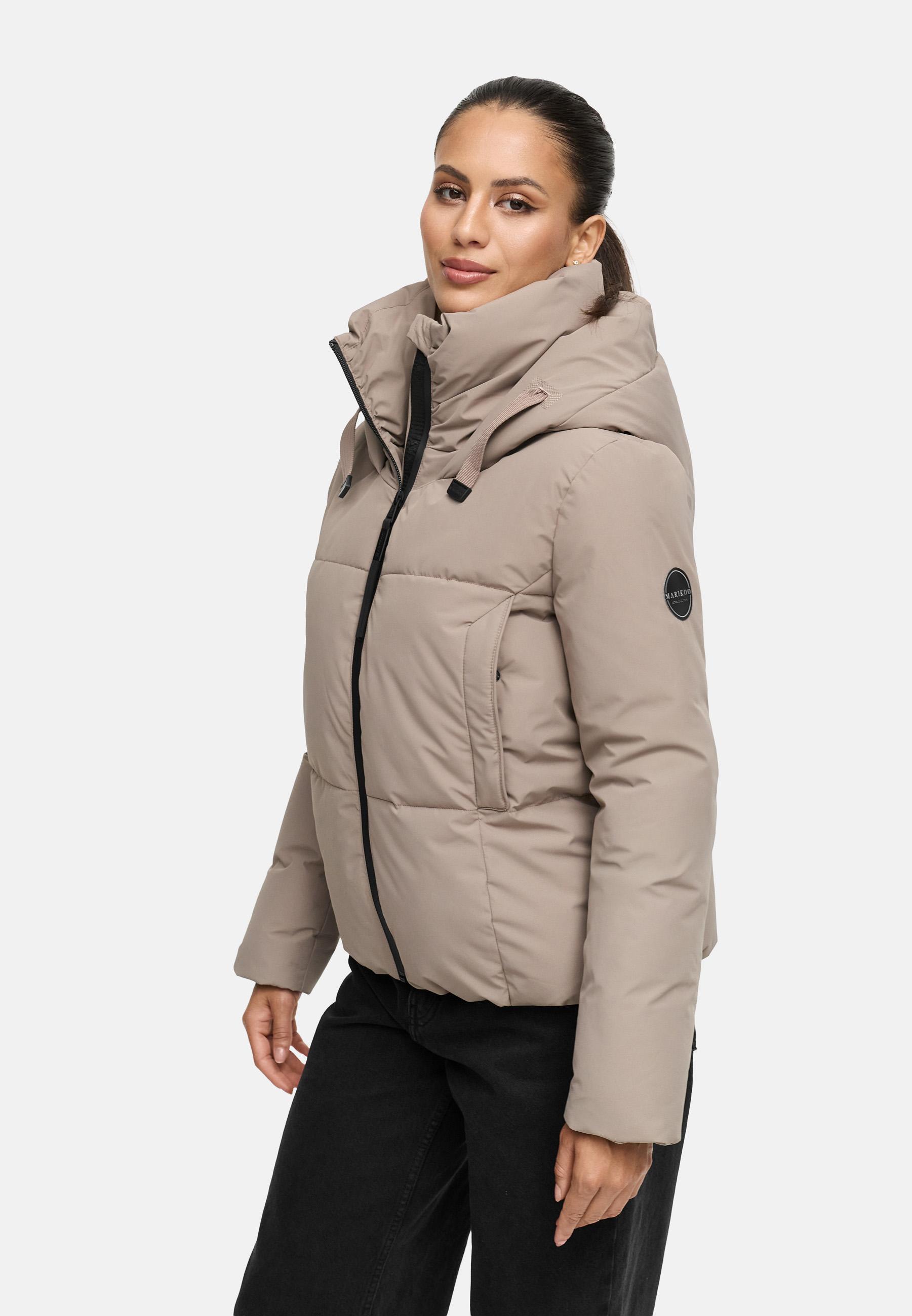 Warme Steppjacke mit Kapuze "Ninikaa XVI" Taupe Grey